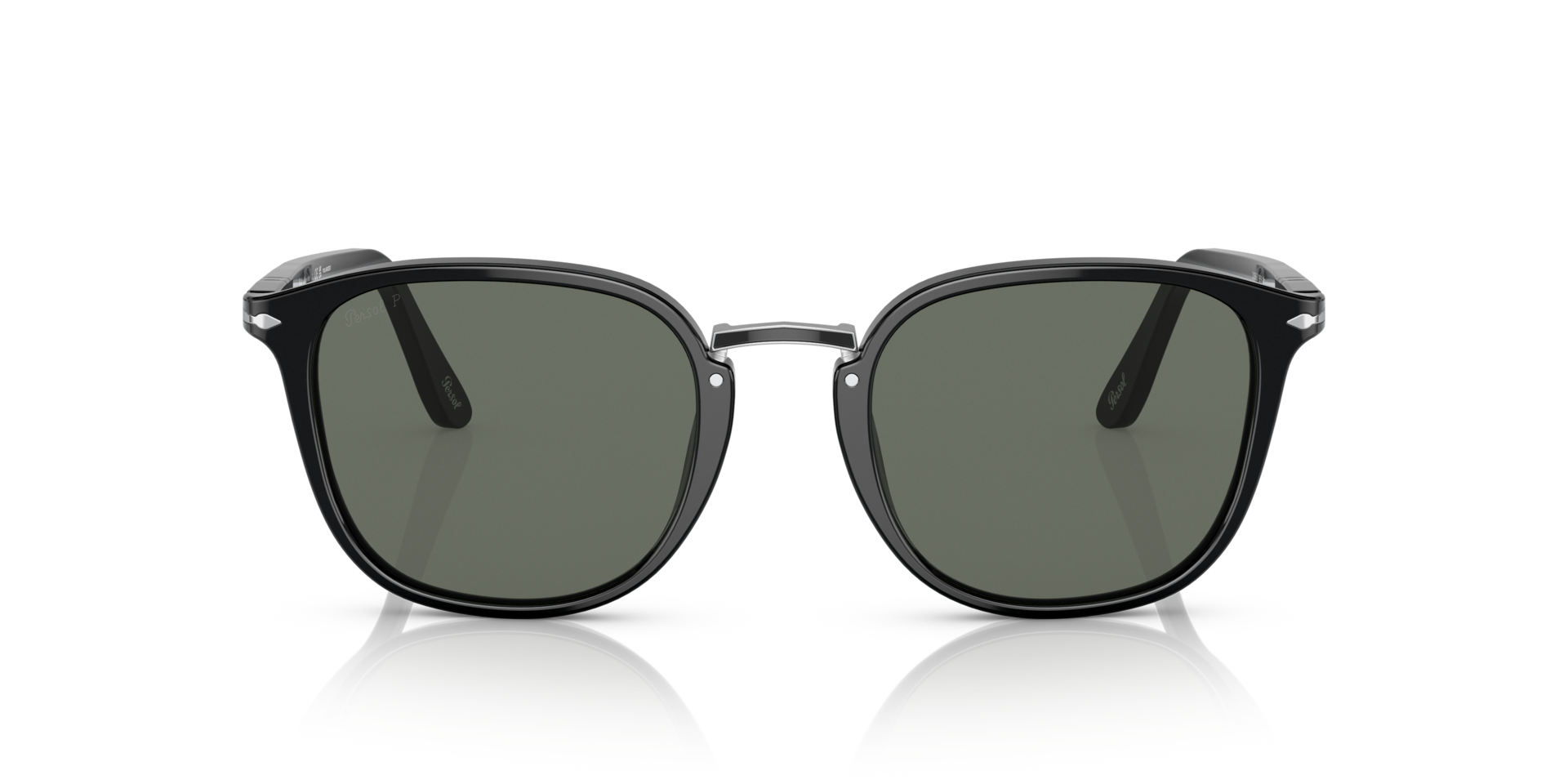 PO3186S Zwart AcetaatSunglass Frames van B24, Vooraanzicht