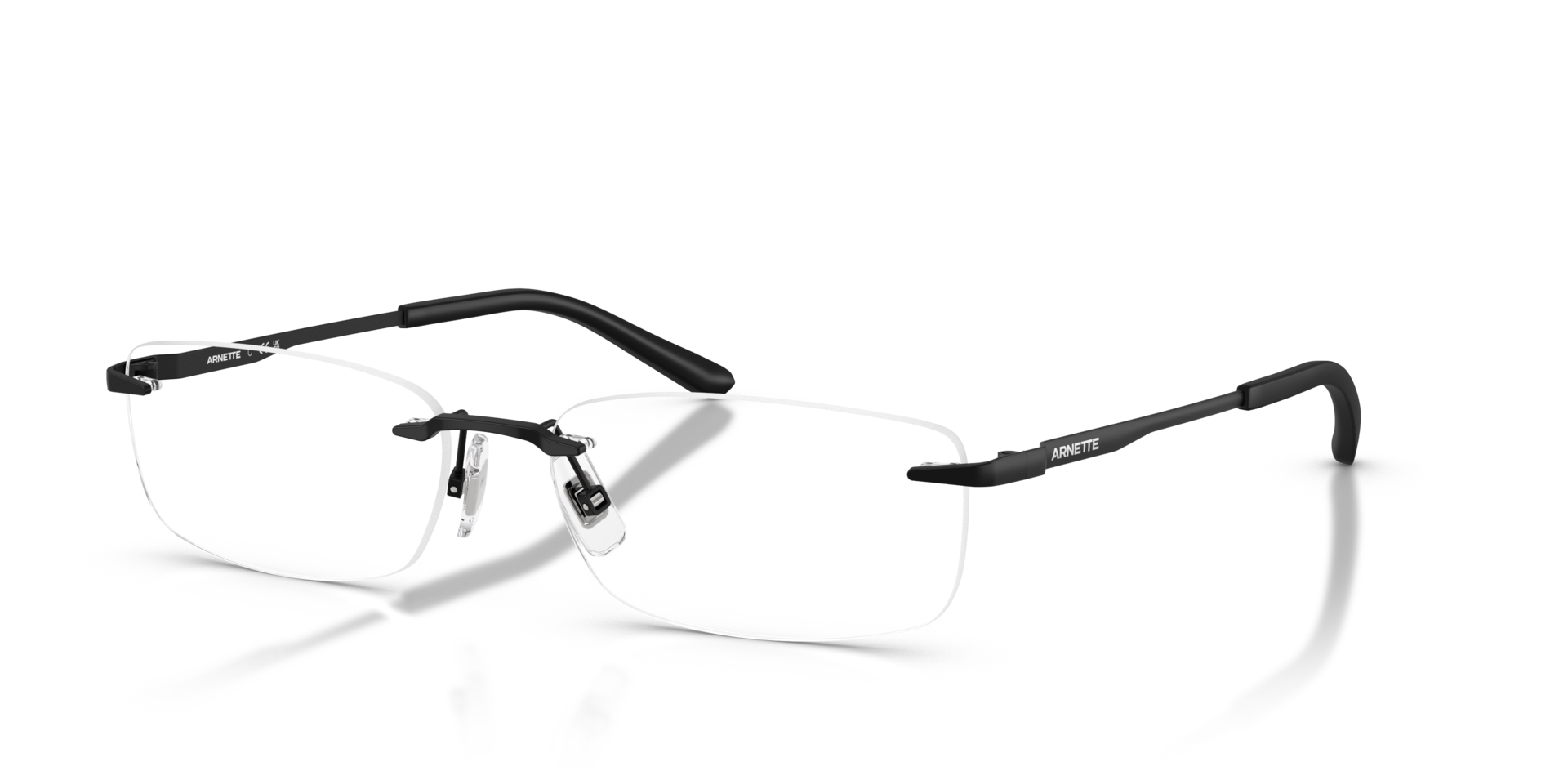 AN6150 Matt Schwarz MetallEyeglass Frames von B24, Dreiviertelansicht