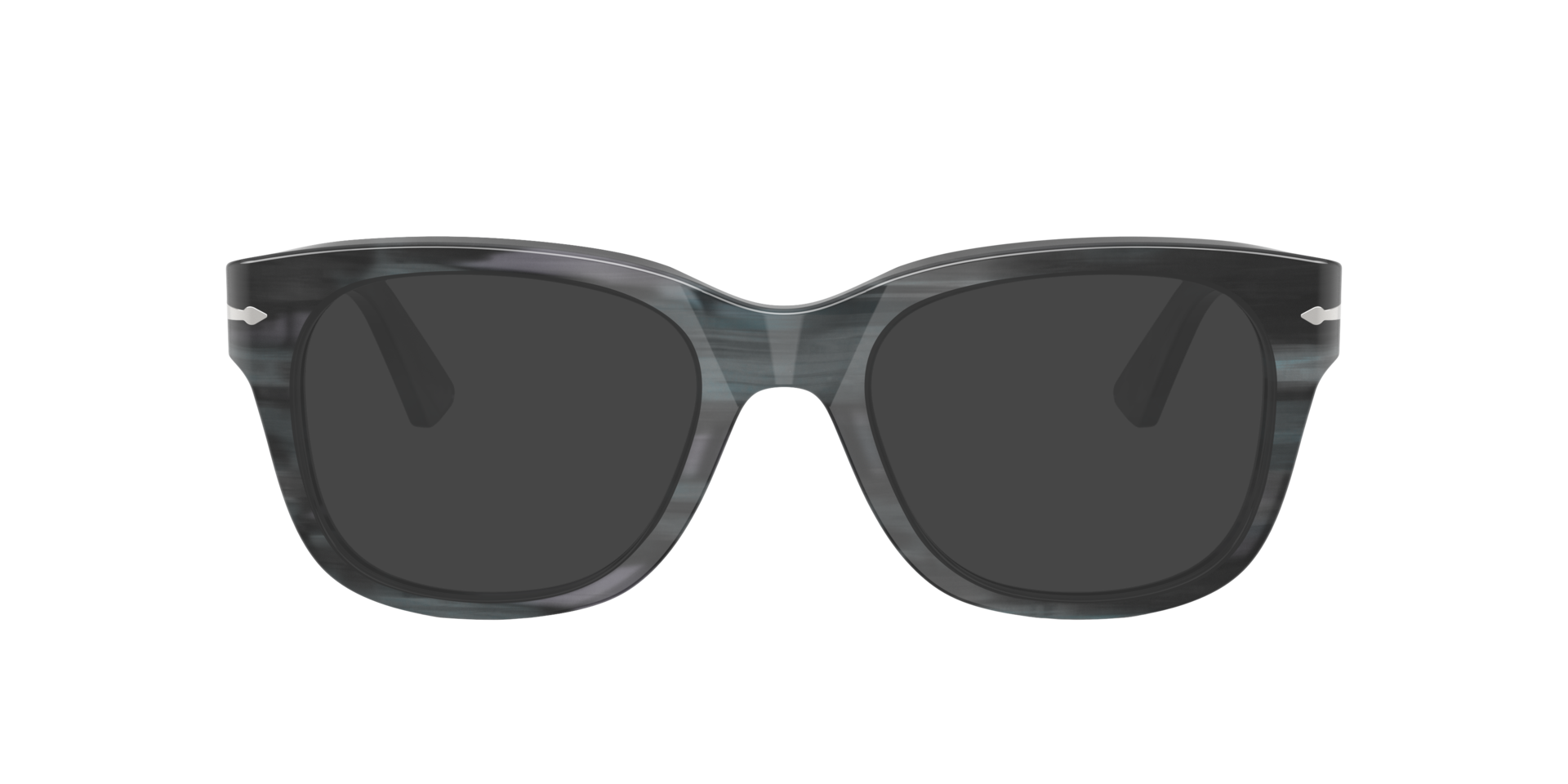 PO3372V Grau gestreift AcetatEyeglass Frames von B24, mit getönten Gläsern