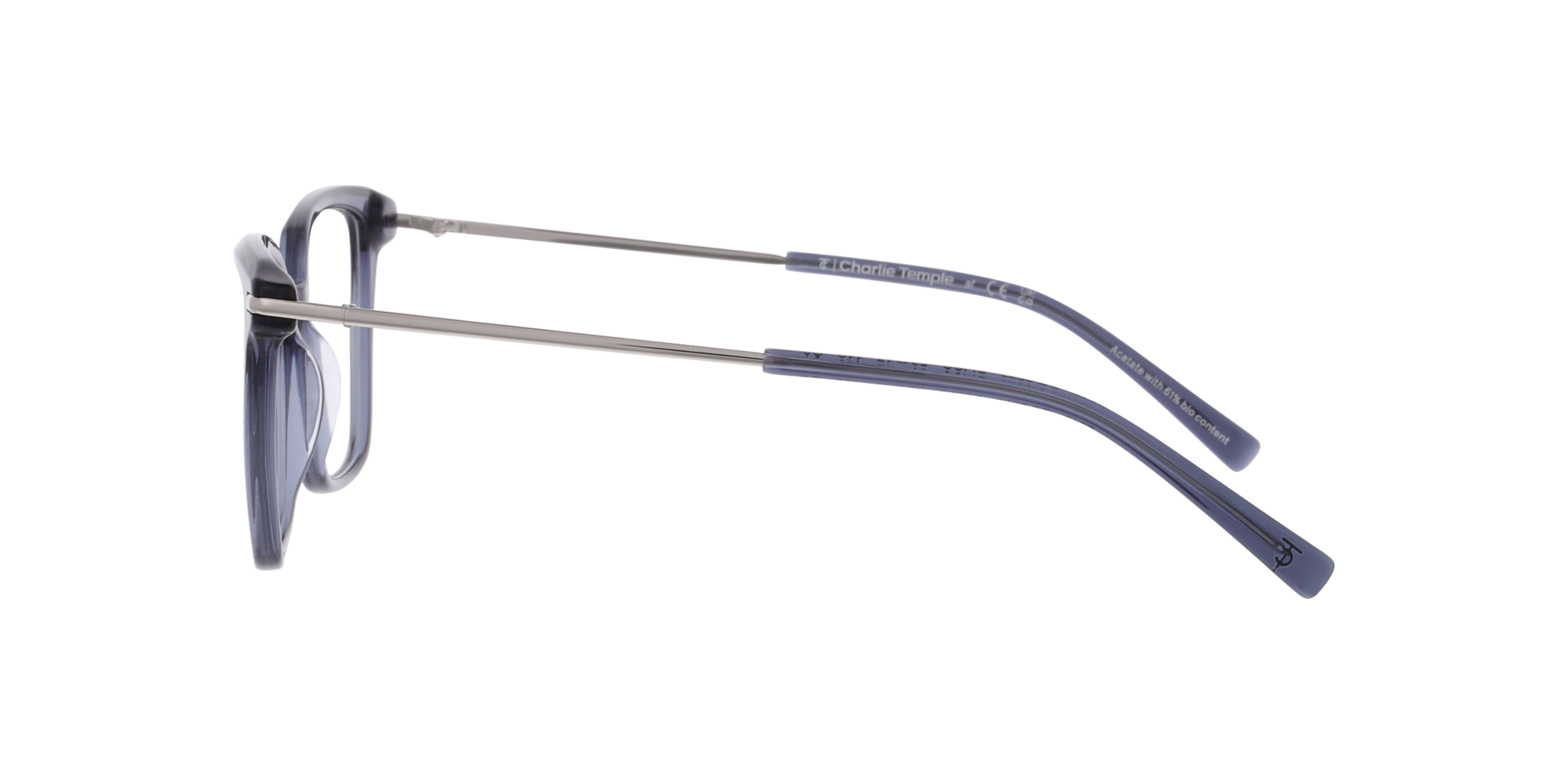 Bliss Crystal Blue & Grey AcetatEyeglass Frames von B24, Seitenansicht