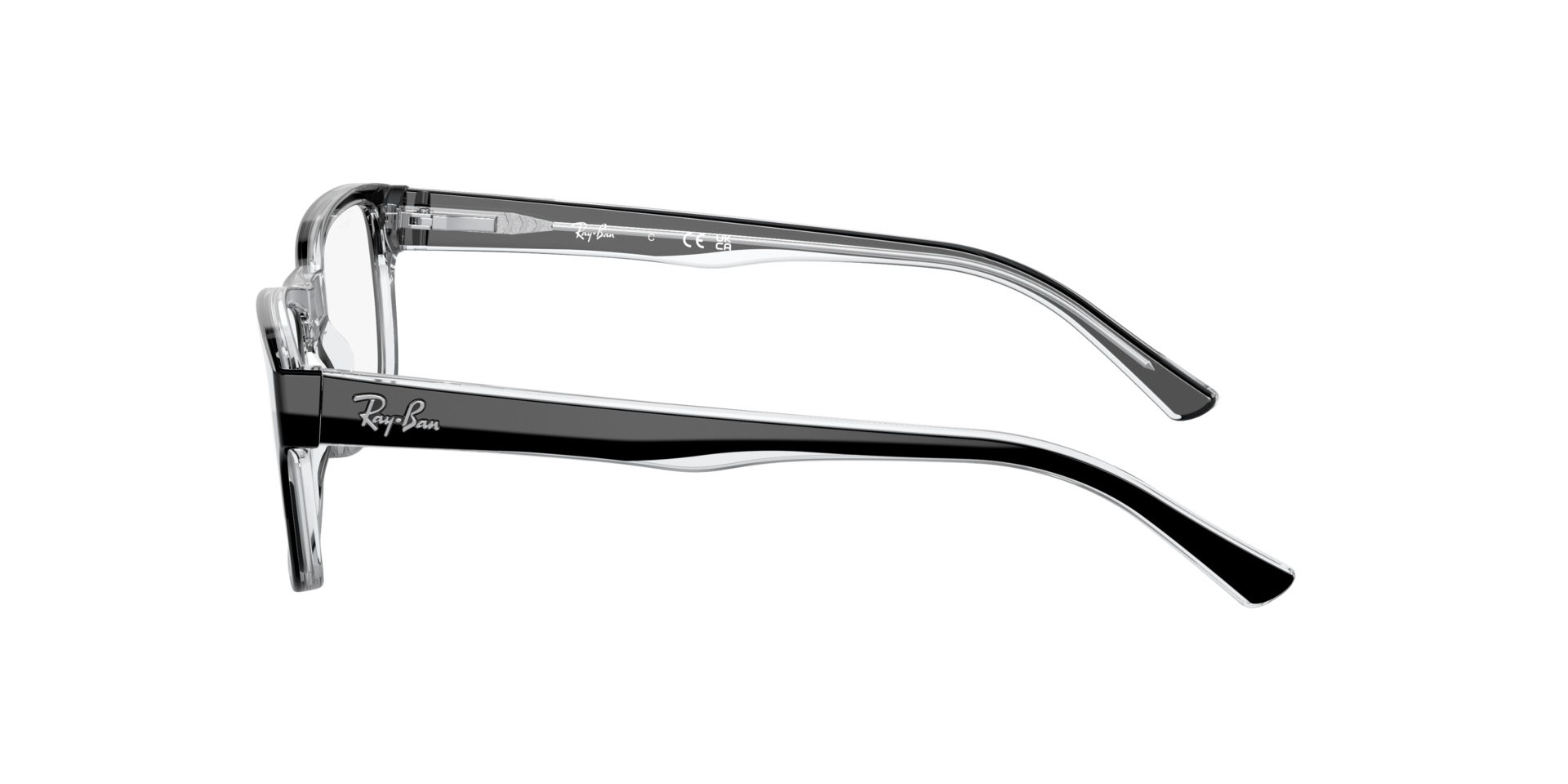 RB5268 Zwart op transparant AcetaatEyeglass Frames van B24, Zijaanzicht