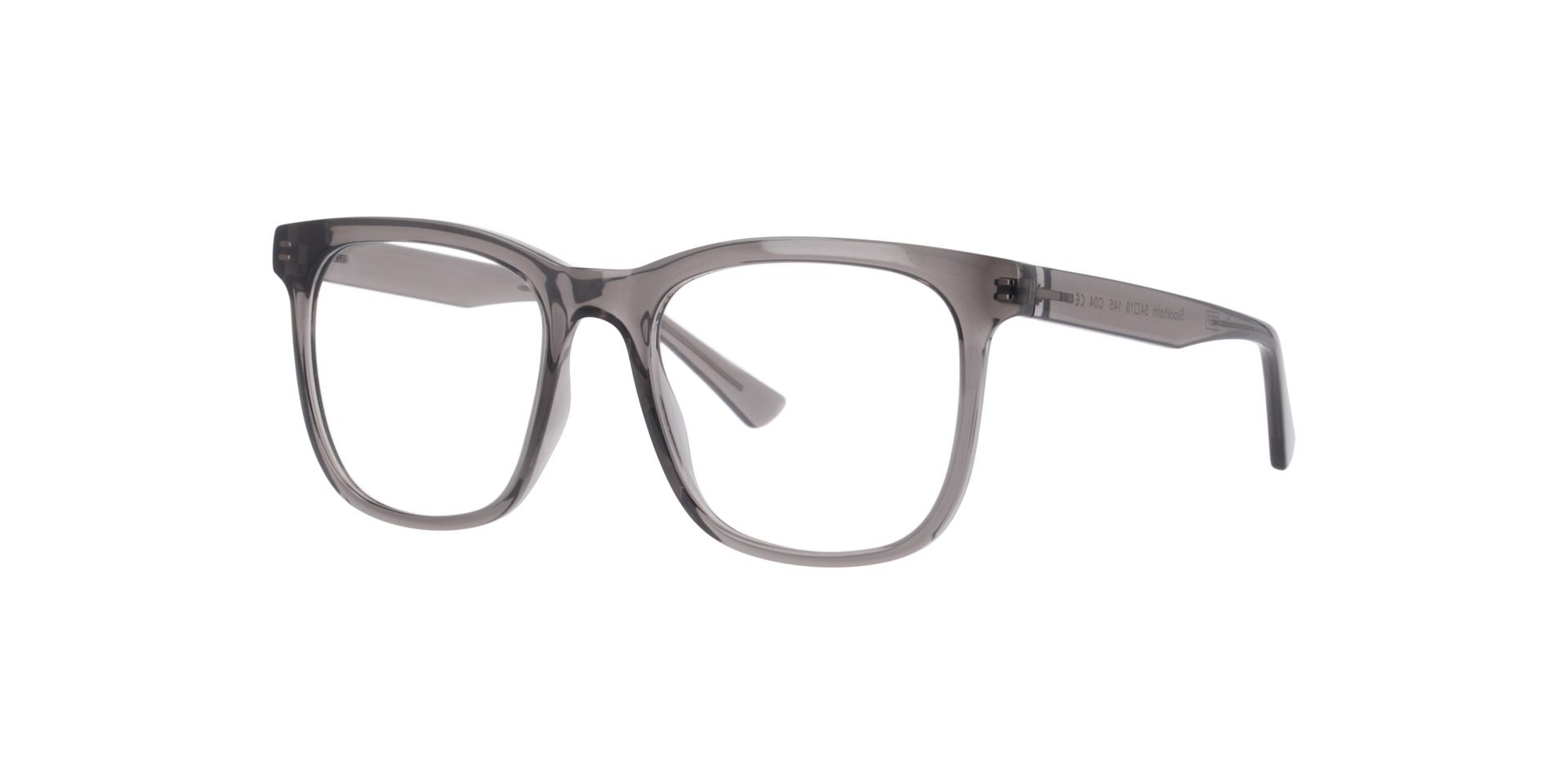 Stockholm Kristalgrijs KunststofEyeglass Frames van B24, Hoekweergave
