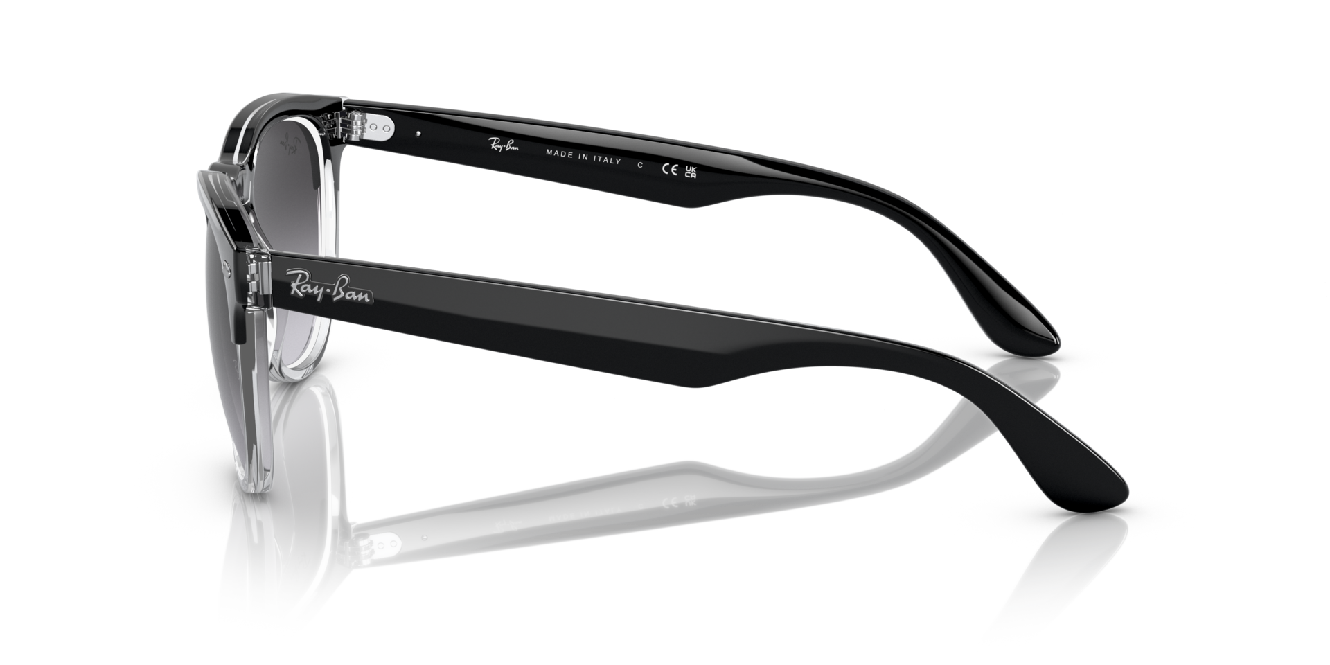 RB4471 Zwart op transparant KunststofSunglass Frames van B24, Zijaanzicht