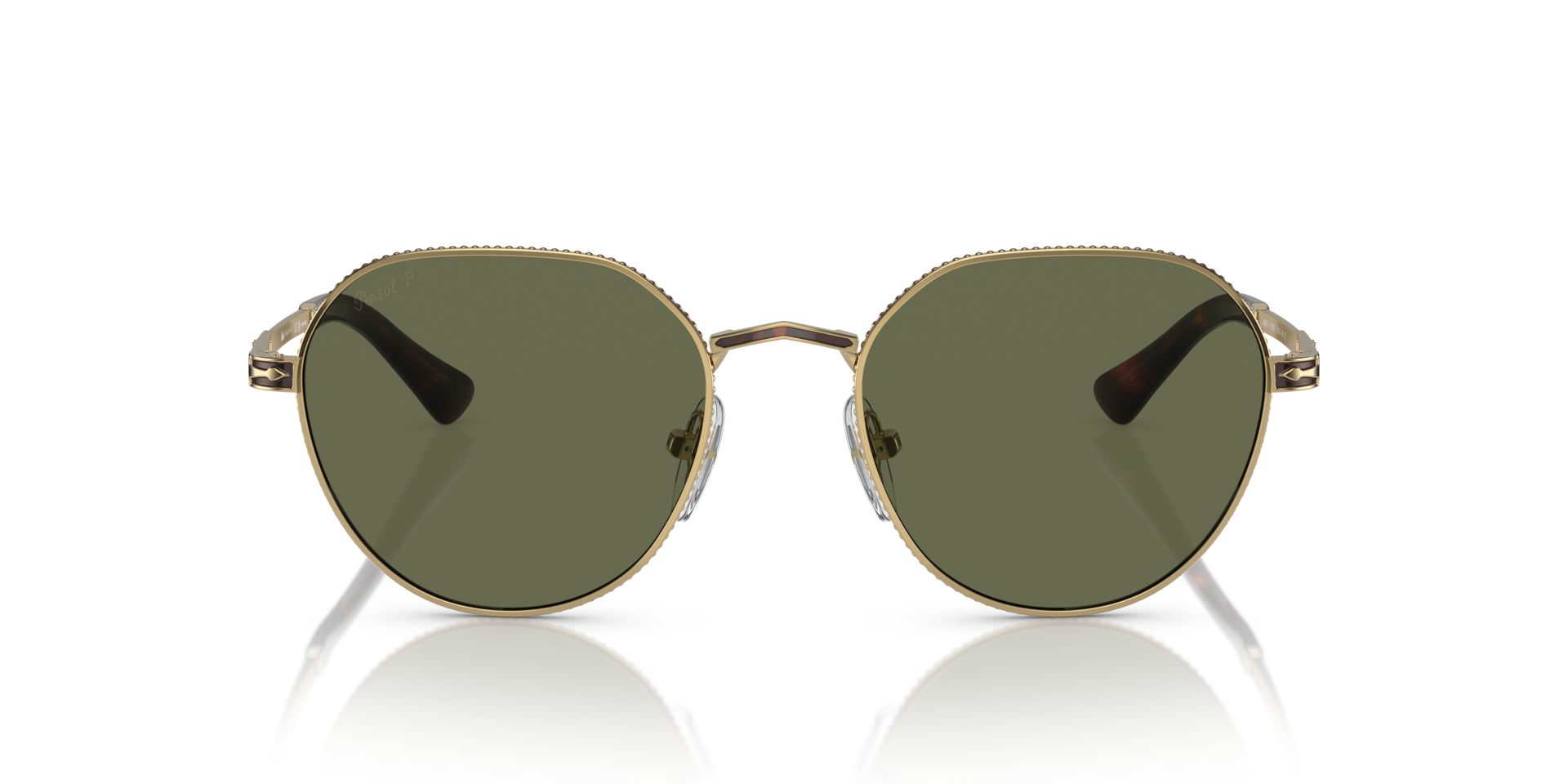 PO2486S Gold & Havana MetaalSunglass Frames van B24, Vooraanzicht