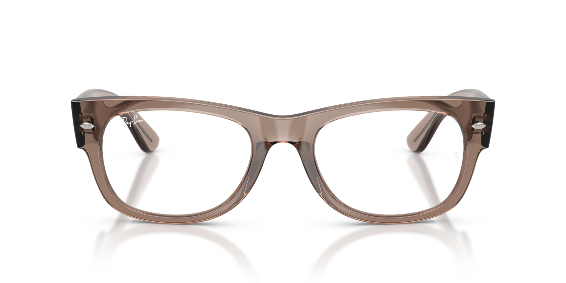 RB0832V Transparent Taupe Beige KunststofEyeglass Frames van B24, Vooraanzicht