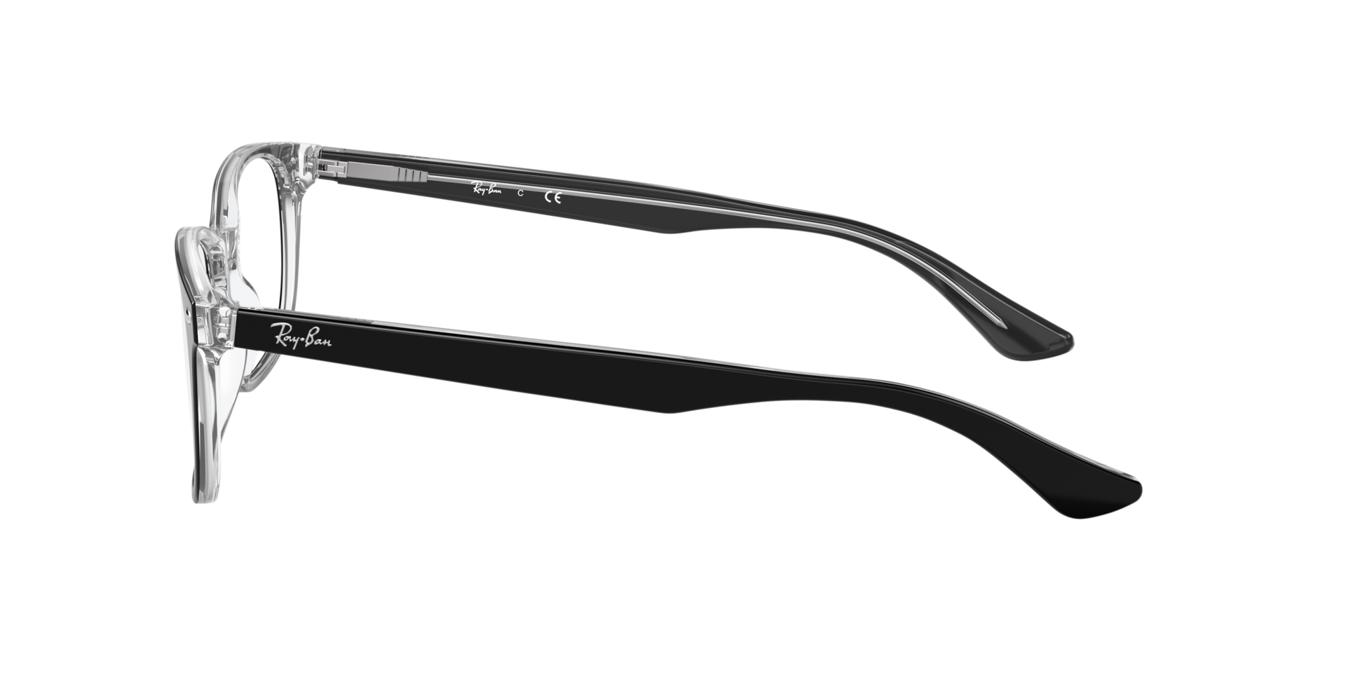 RB5375 Schwarz auf Transparent AcetatEyeglass Frames von B24, Seitenansicht