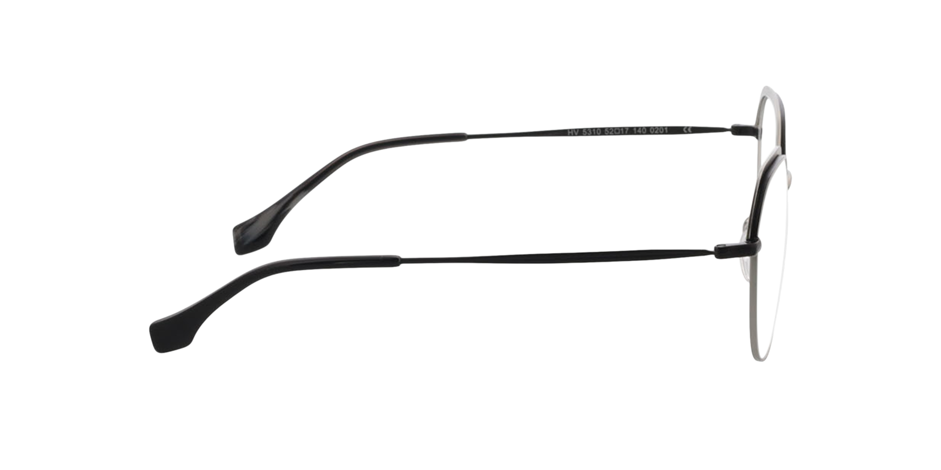 Ibiza Matt Silver  &  Black MetallEyeglass Frames von B24, Seitenansicht