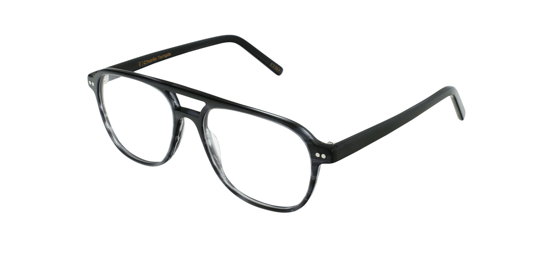 Wilker Lightning Dark Grey AcetaatEyeglass Frames van B24, Hoekweergave
