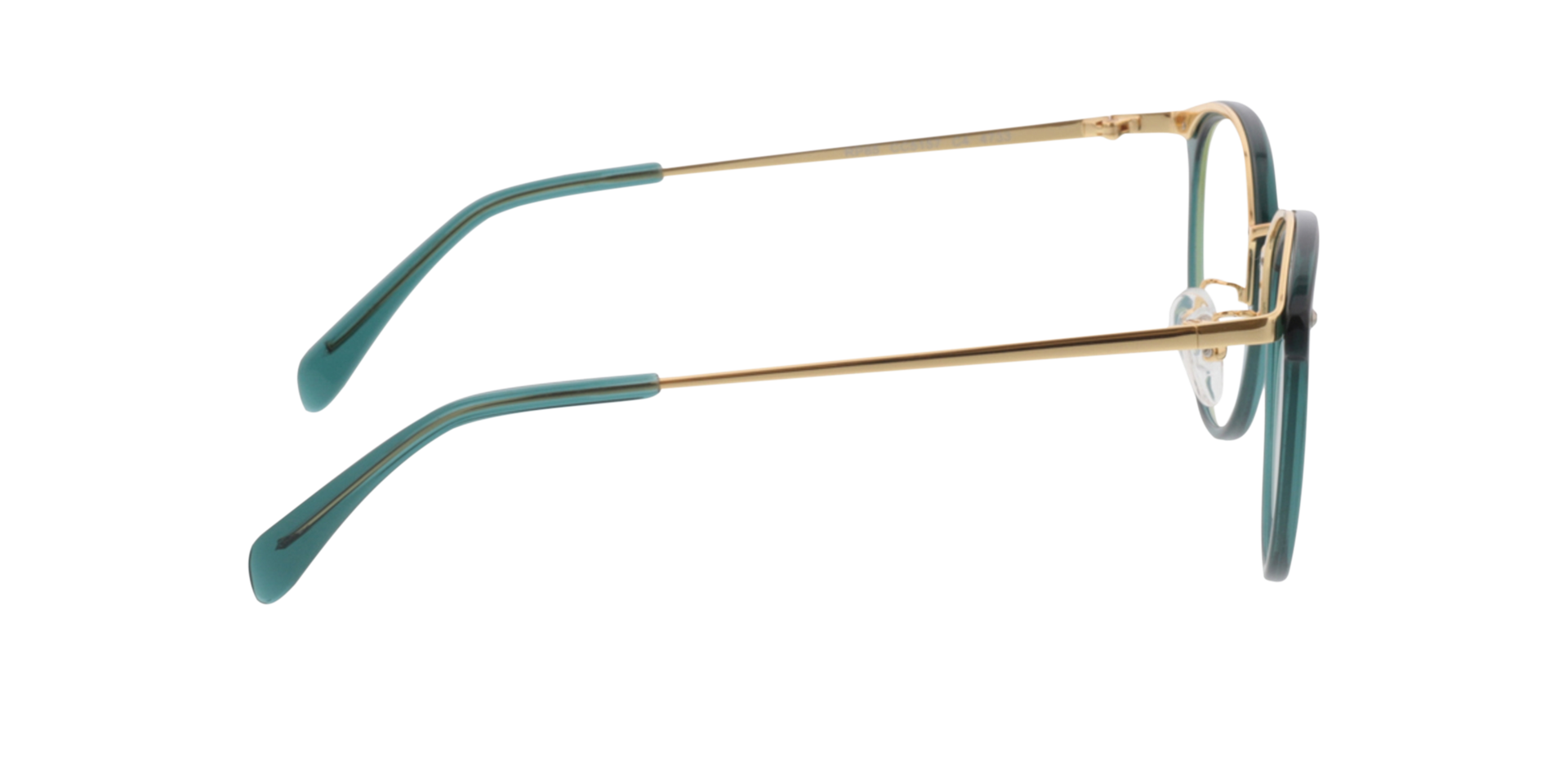 Charlotte Green  &  Gold AcetatEyeglass Frames von B24, Seitenansicht
