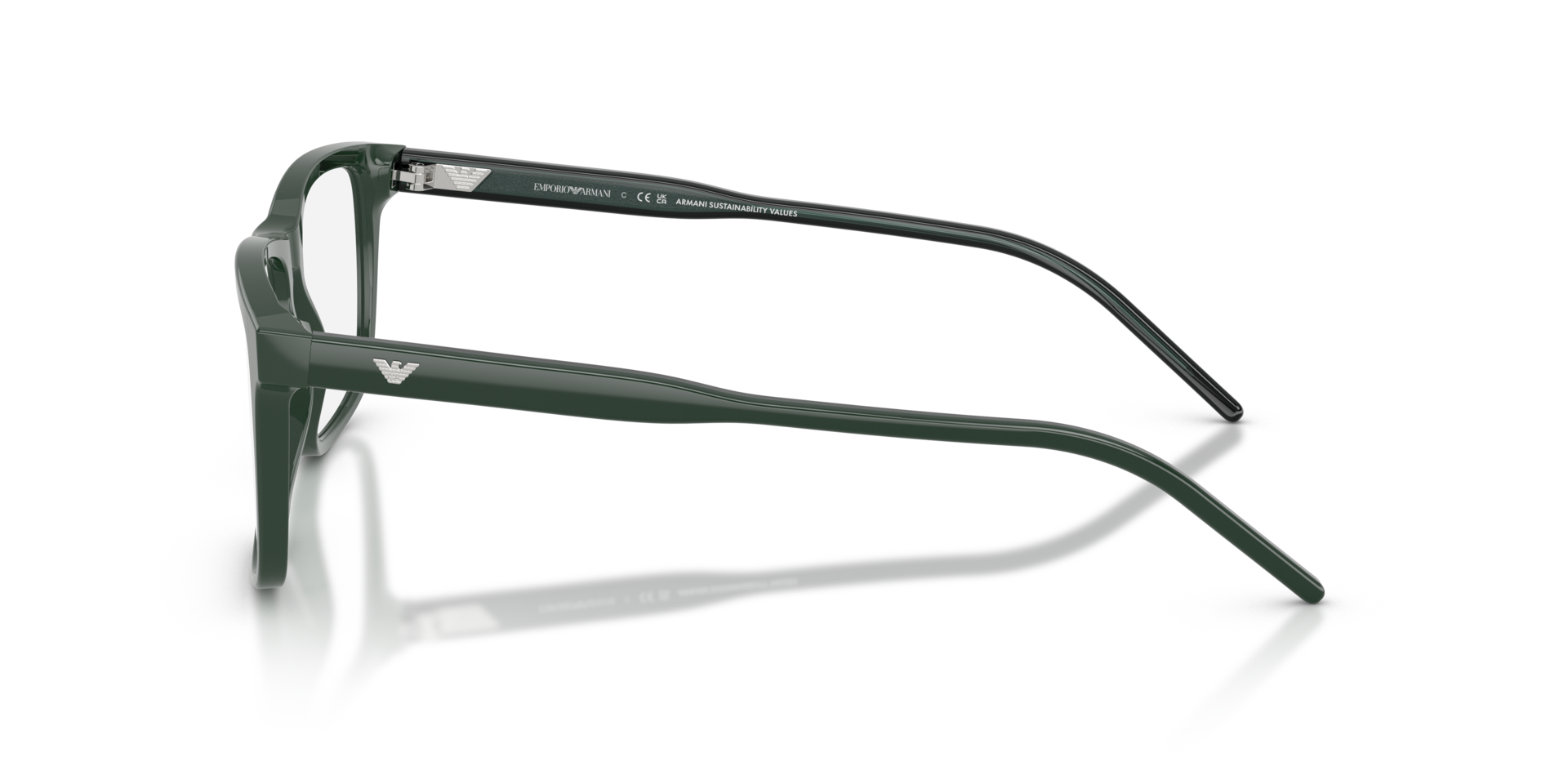 EA3257 Shiny Green AcetatEyeglass Frames von B24, Seitenansicht