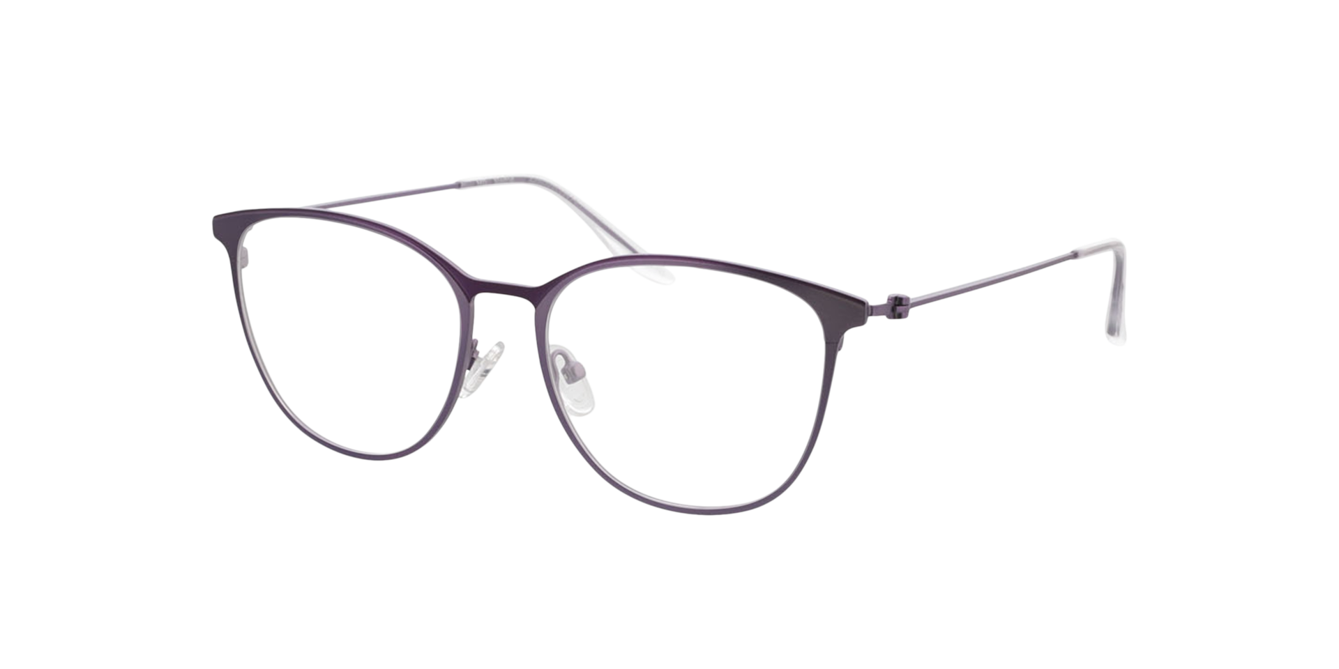 Madrid Matpaars  &  matdonkerpaars MetaalEyeglass Frames van B24, Hoekweergave