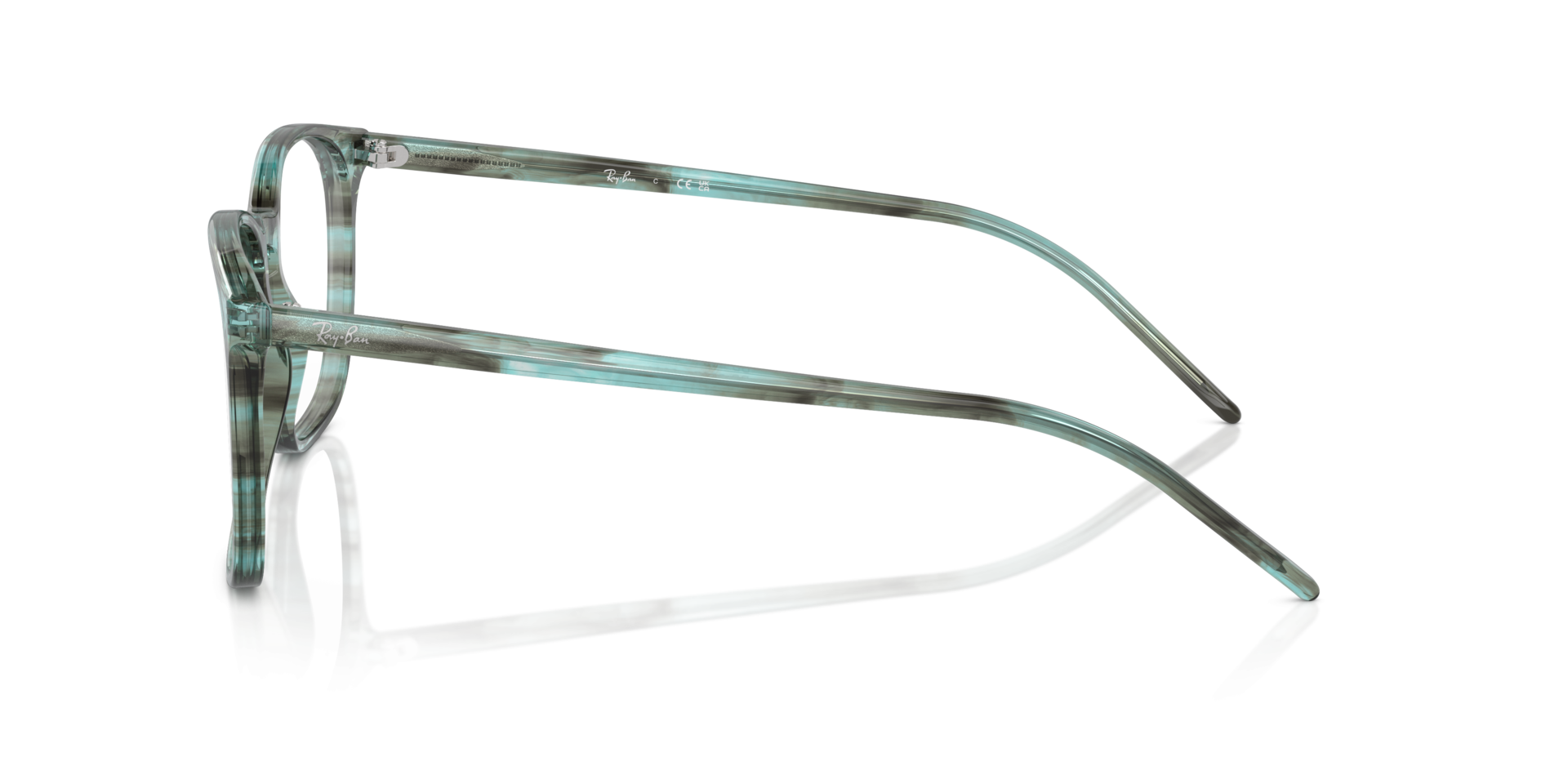 RB5387 Striped Green AcetaatEyeglass Frames van B24, Zijaanzicht