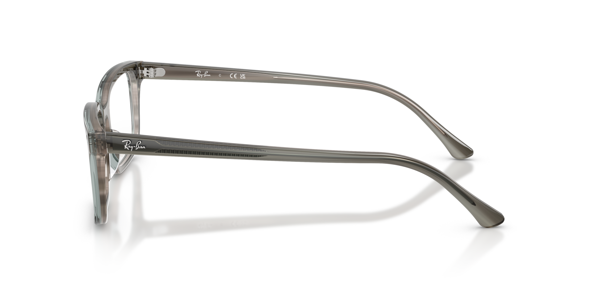 RB5445 Grau gestreift AcetatEyeglass Frames von B24, Seitenansicht