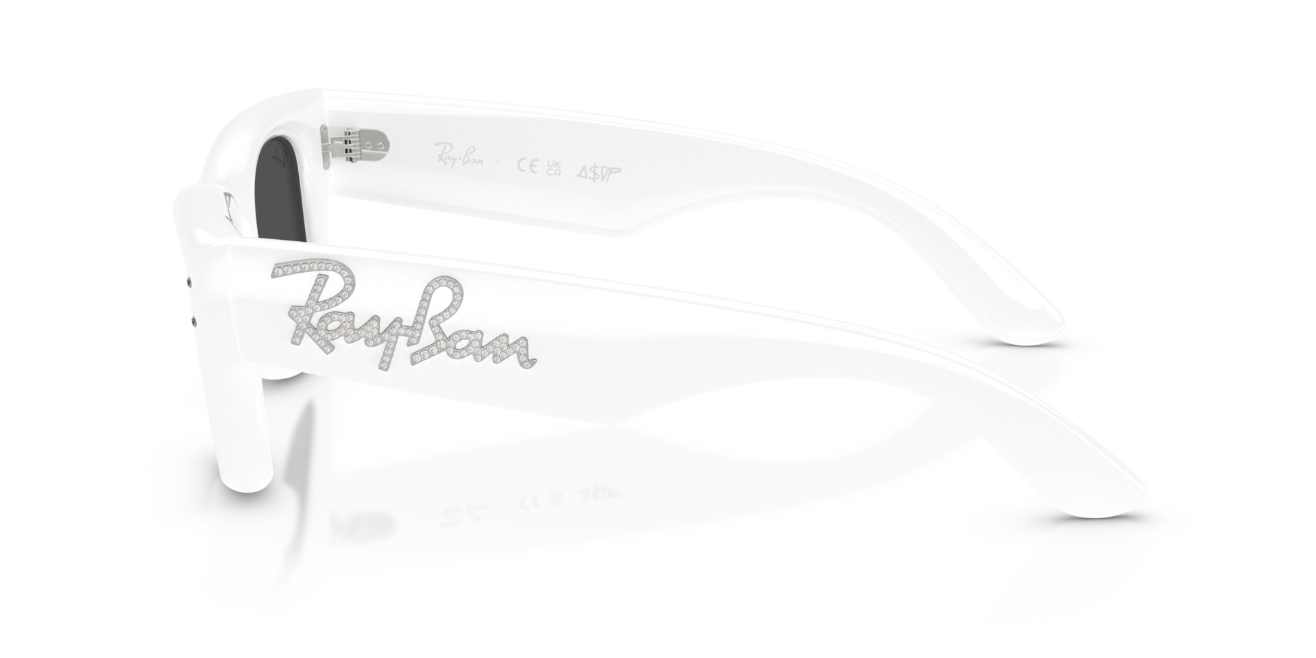 RB4940B White & Strass KunststoffSunglass Frames von B24, Seitenansicht