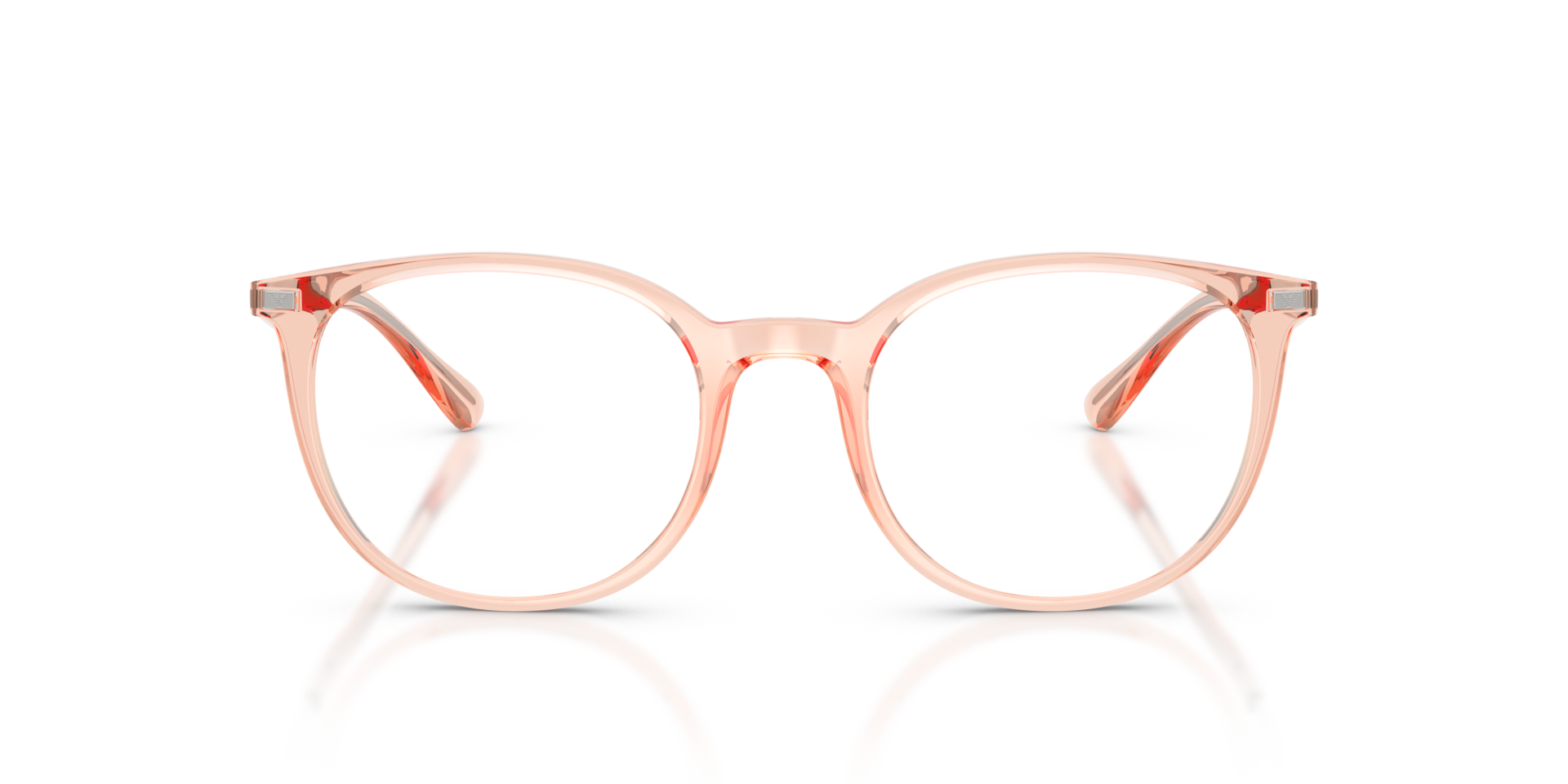 EA3168 Shiny Transparent Pink KunststofEyeglass Frames van B24, Vooraanzicht