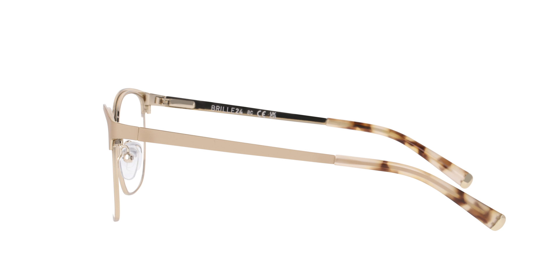 Freya Beige & Gold MetallEyeglass Frames von B24, Seitenansicht