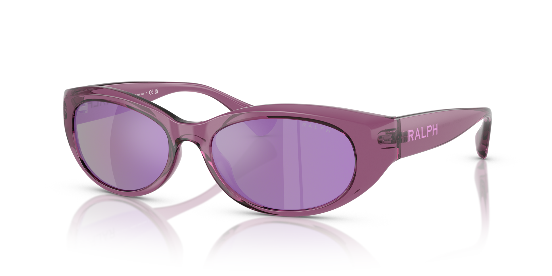 RA5327U Shiny Transparent Violet KunststoffSunglass Frames von B24, Dreiviertelansicht