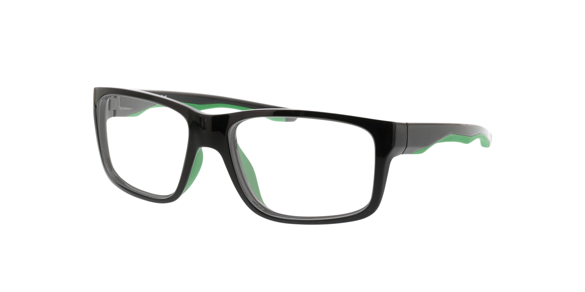 Beat Zwart & Groen KunststofEyeglass Frames van B24, Hoekweergave
