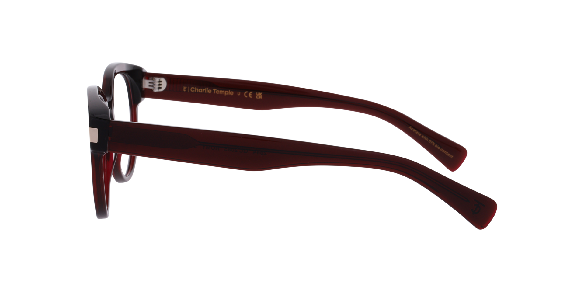 Romy Crystal Burgundy AcetaatEyeglass Frames van B24, Zijaanzicht