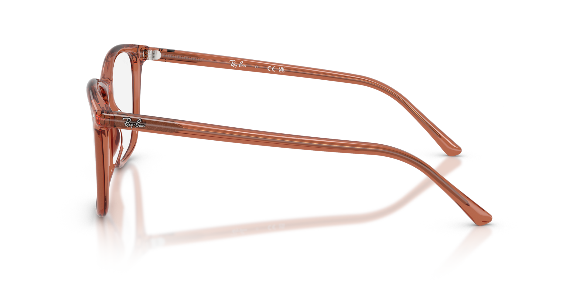 RB5455 Braun transparent AcetatEyeglass Frames von B24, Seitenansicht