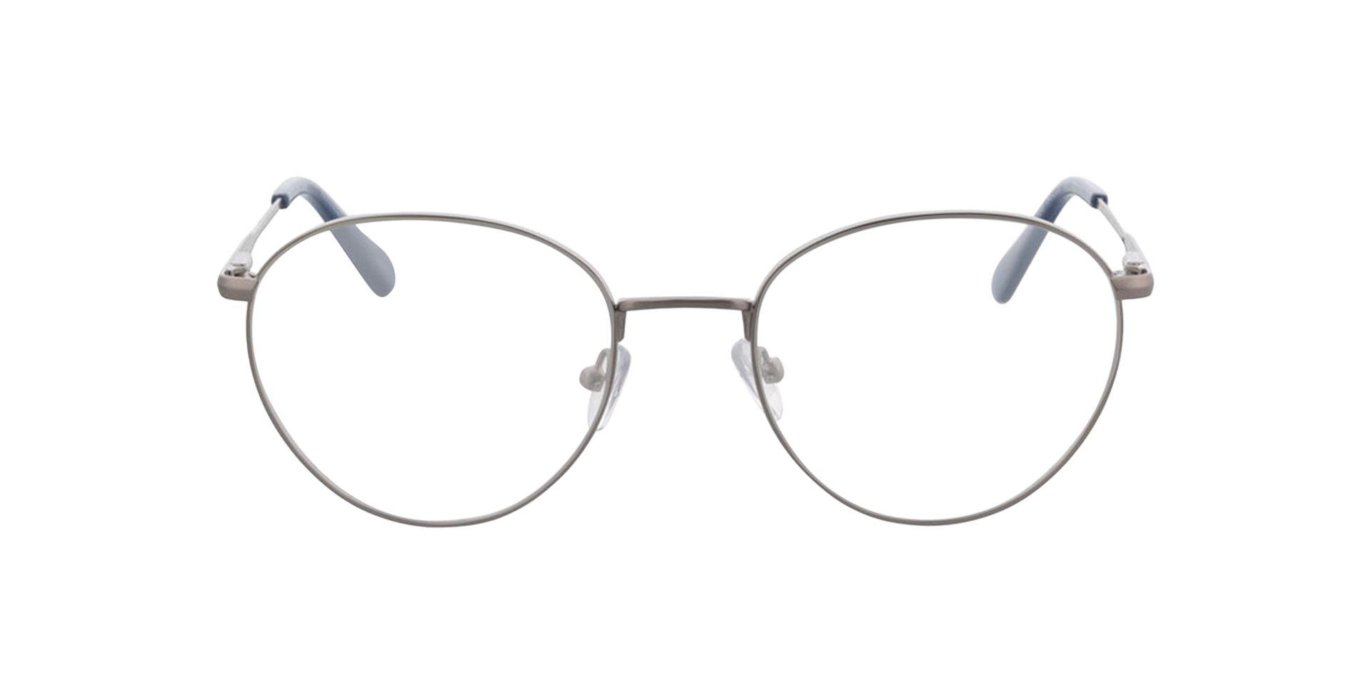 Lyon Matzilver  &  blauw MetaalEyeglass Frames van B24, Vooraanzicht