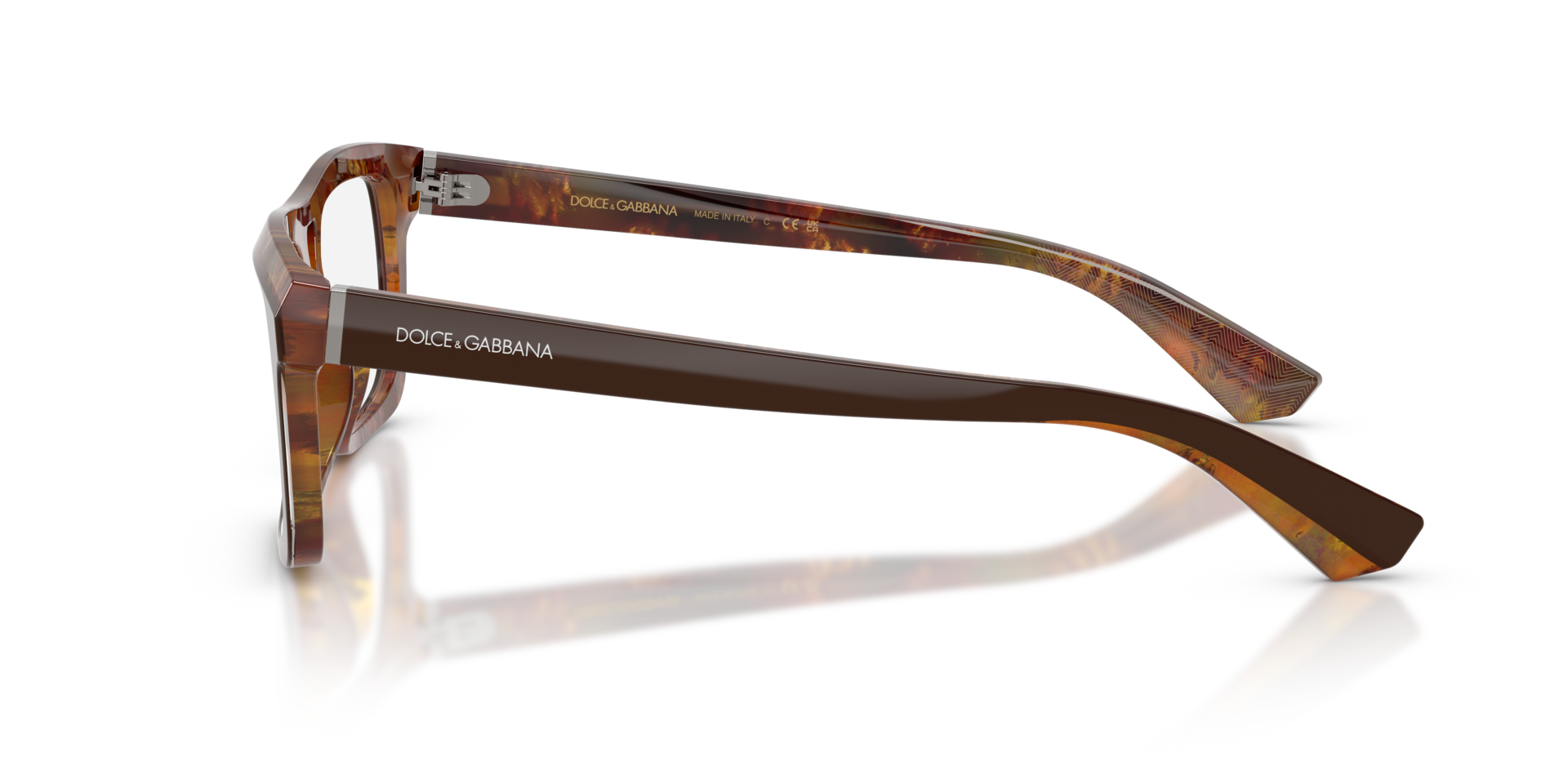 DG3431 Top Brown & Pearl Gold & Brown AcetaatEyeglass Frames van B24, Zijaanzicht