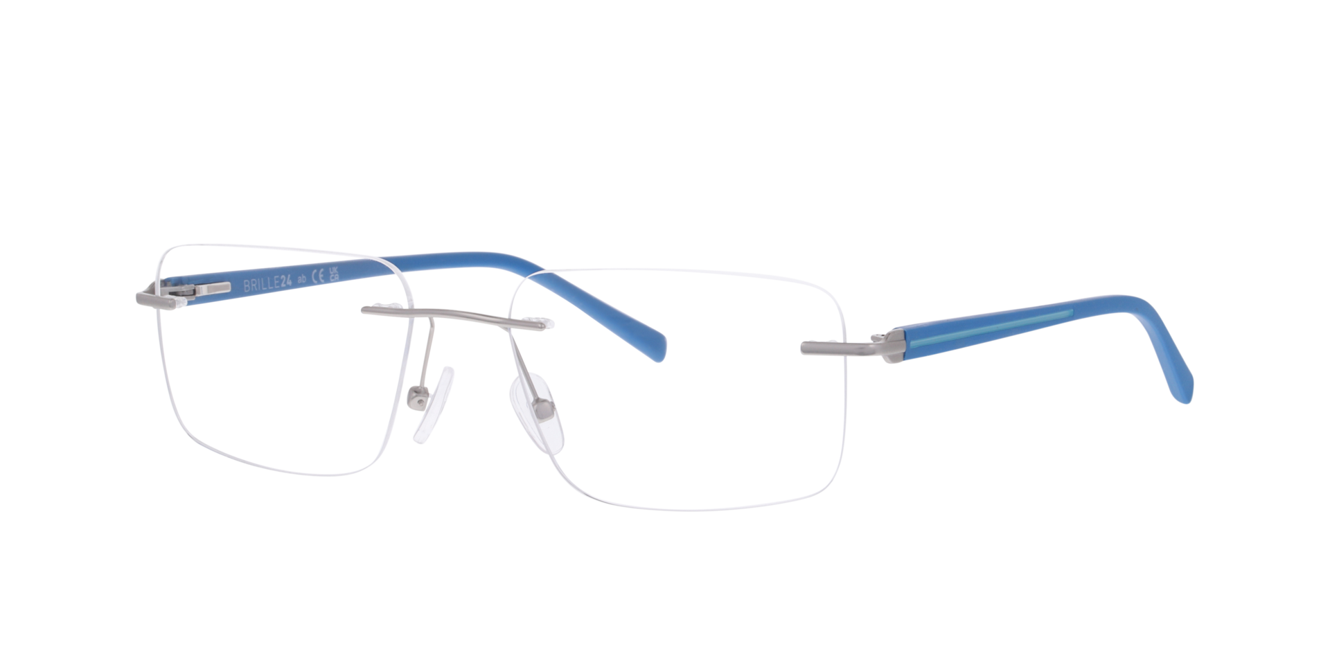 Halden Matte Silver MetaalEyeglass Frames van B24, Hoekweergave