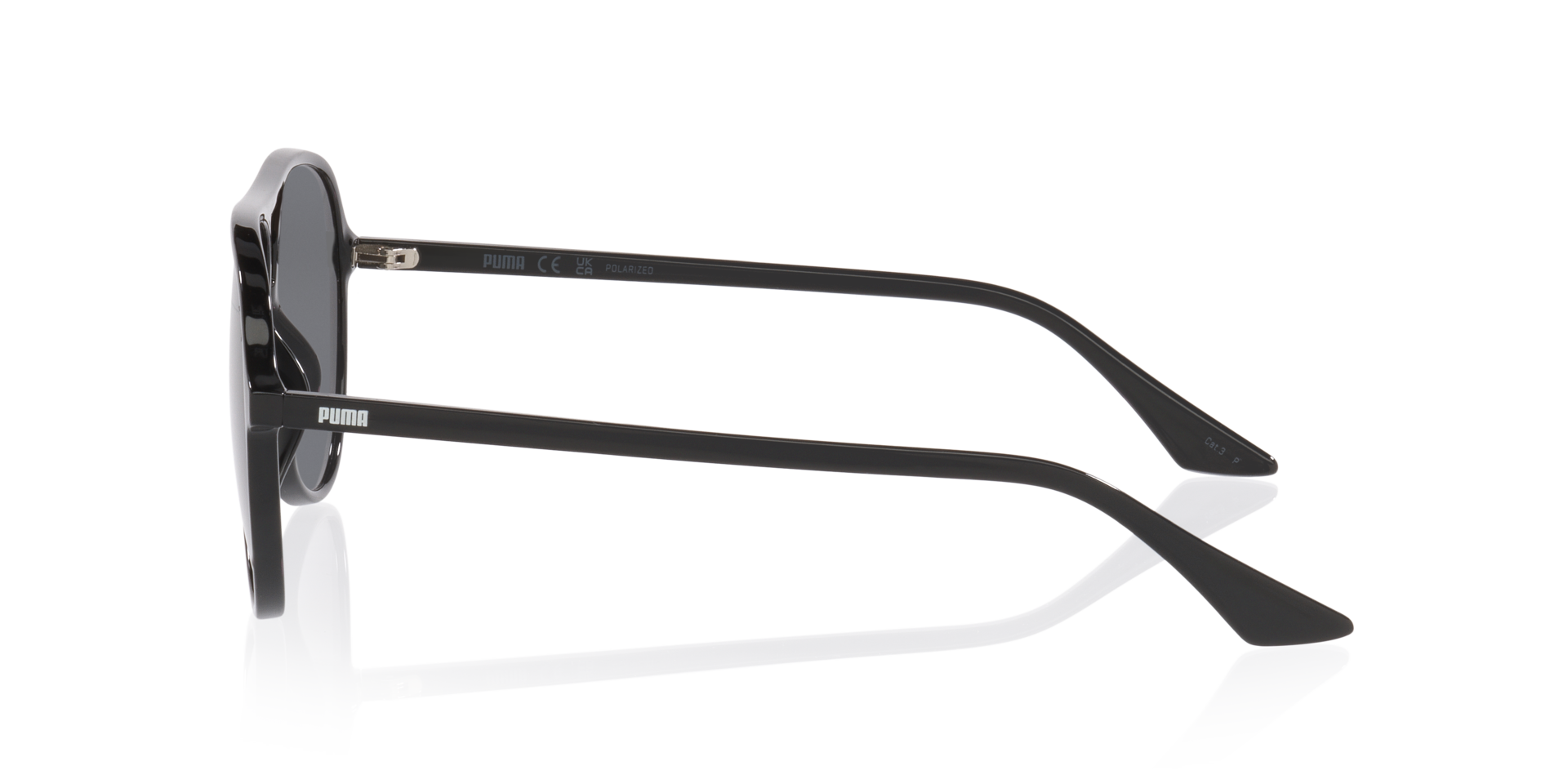 Pu0523S Schwarz KunststoffSunglass Frames von B24, Seitenansicht