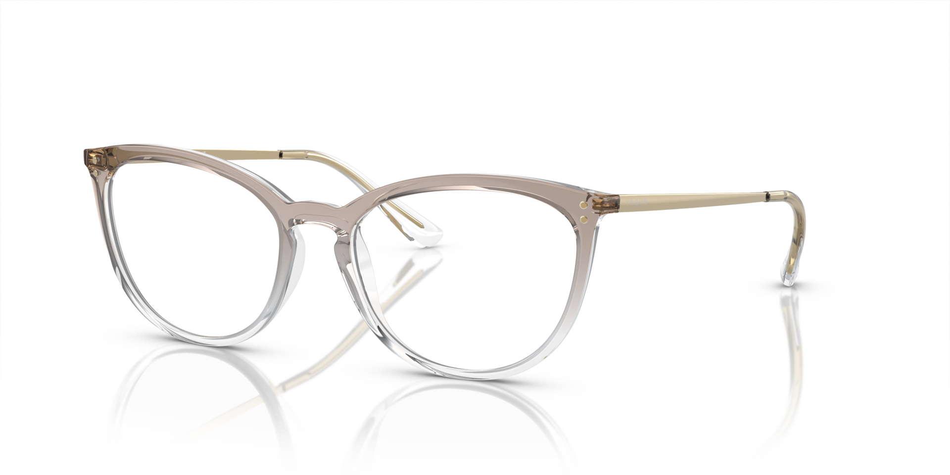 VO5276 Top gradiënt bruin & kristal KunststofEyeglass Frames van B24, Hoekweergave