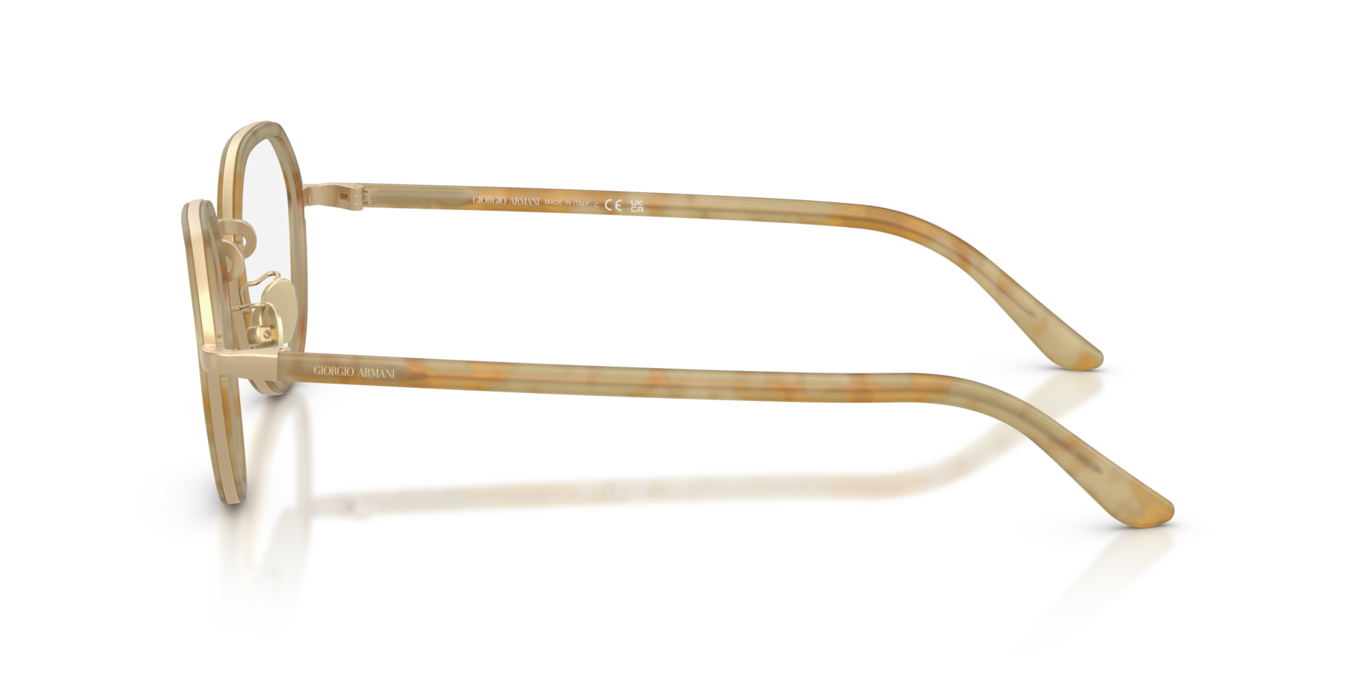 AR5167 Yellow Havana MetallEyeglass Frames von B24, Seitenansicht