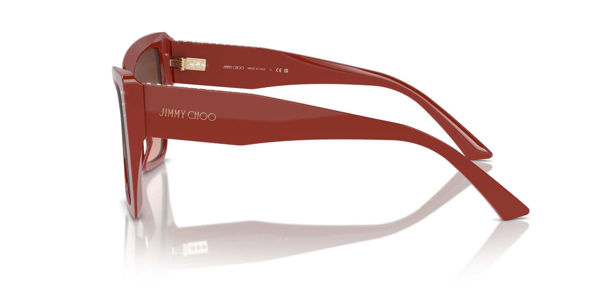 JC5001B Rood AcetaatSunglass Frames van B24, Zijaanzicht
