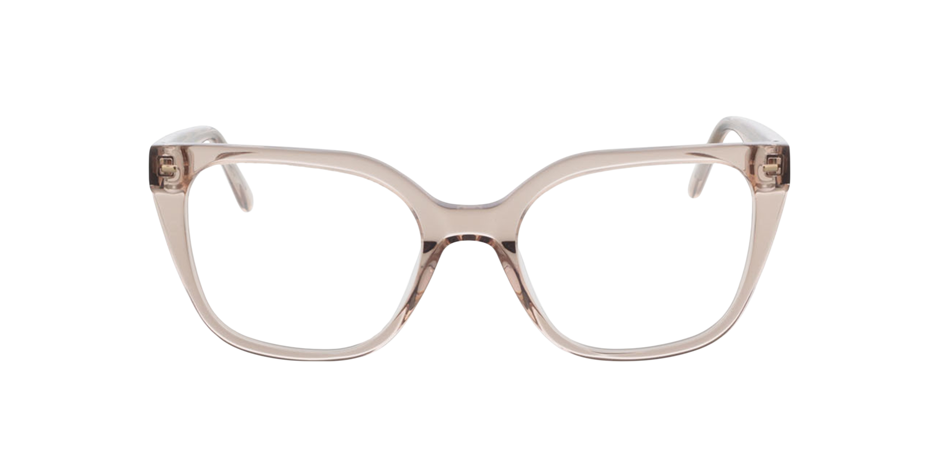 Beverly Kristal nude  &  satijn goud AcetaatEyeglass Frames van B24, Vooraanzicht