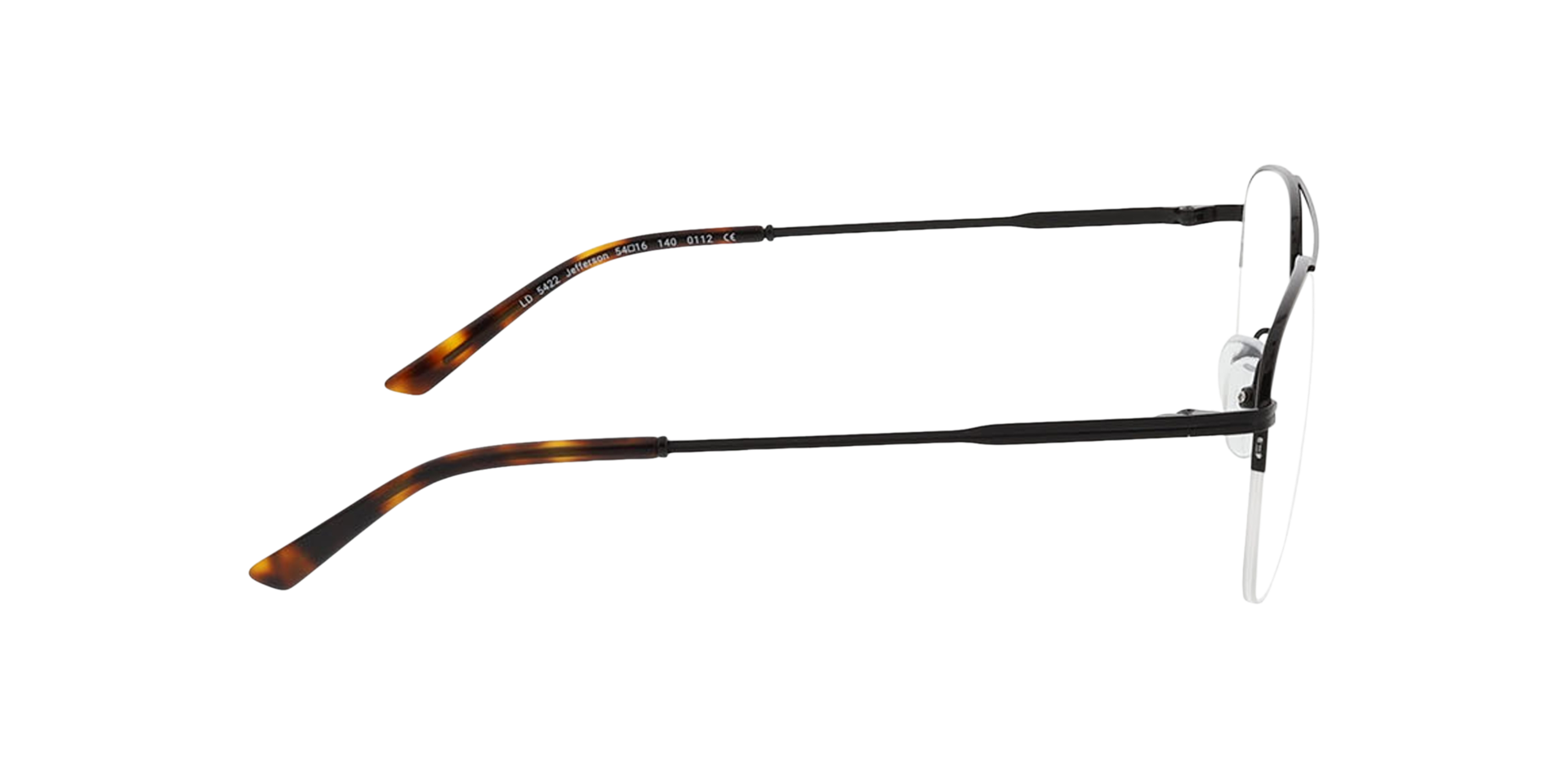 Jefferson Black  &  Havana MetallEyeglass Frames von B24, Seitenansicht