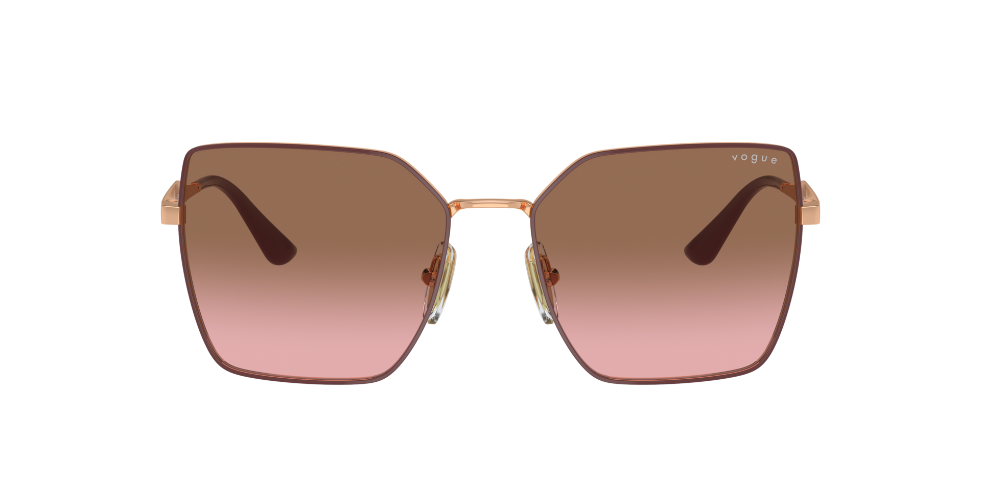 VO4284S Top bordeaux & roségoud MetaalSunglass Frames van B24, met getinte lenzen