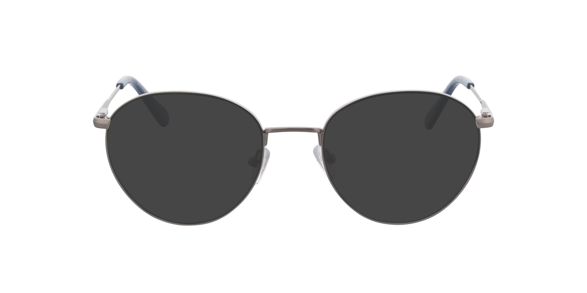 Lyon Matzilver  &  blauw MetaalEyeglass Frames van B24, met getinte lenzen