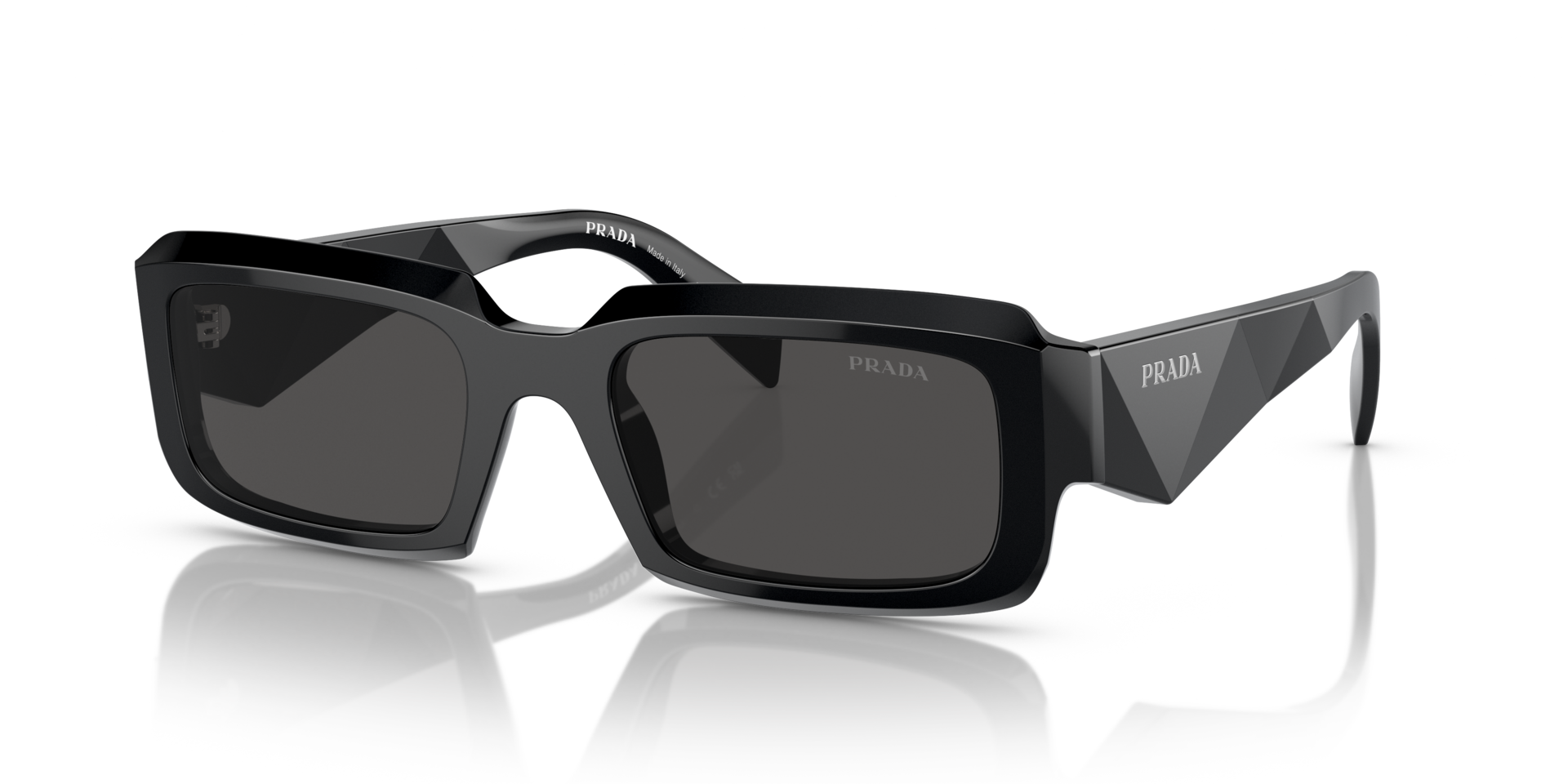 PR 27ZS Schwarz AcetatSunglass Frames von B24, Dreiviertelansicht