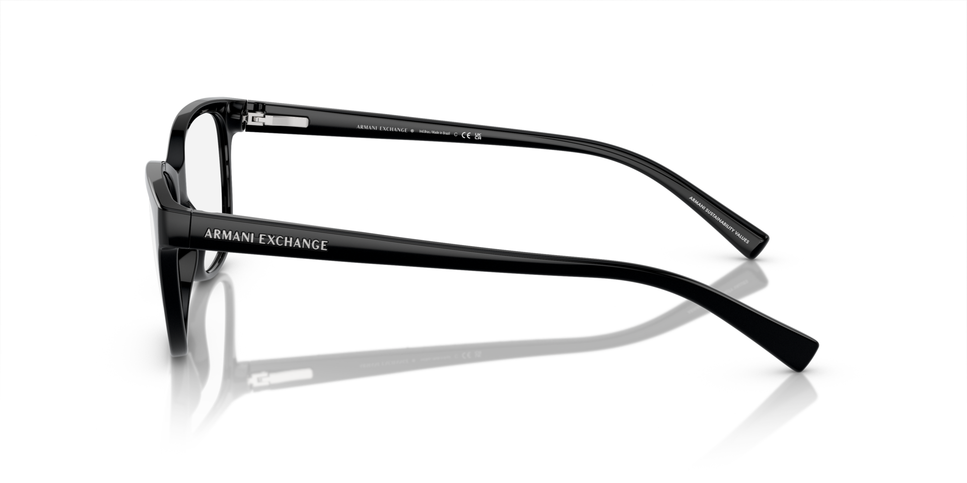 AX3037 Glanzend zwart KunststofEyeglass Frames van B24, Zijaanzicht