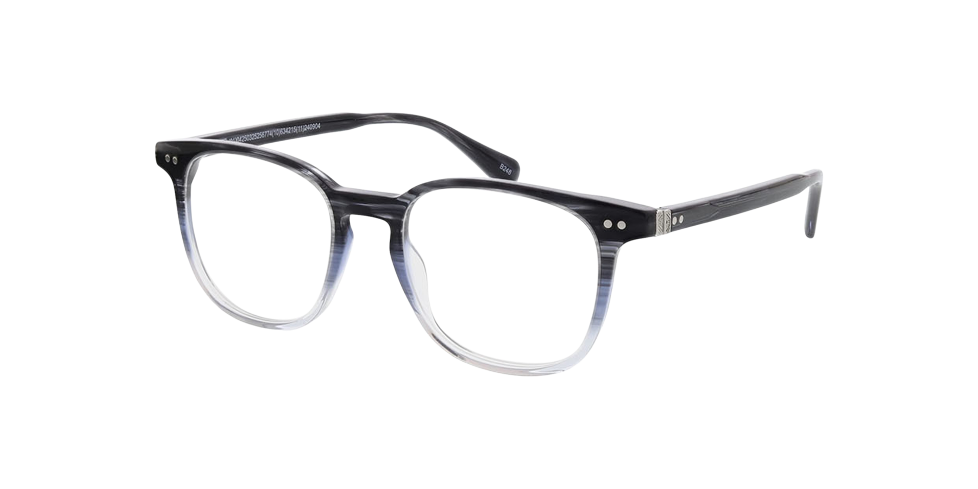 Basel Gradiënt blauw zwart AcetaatEyeglass Frames van B24, Hoekweergave