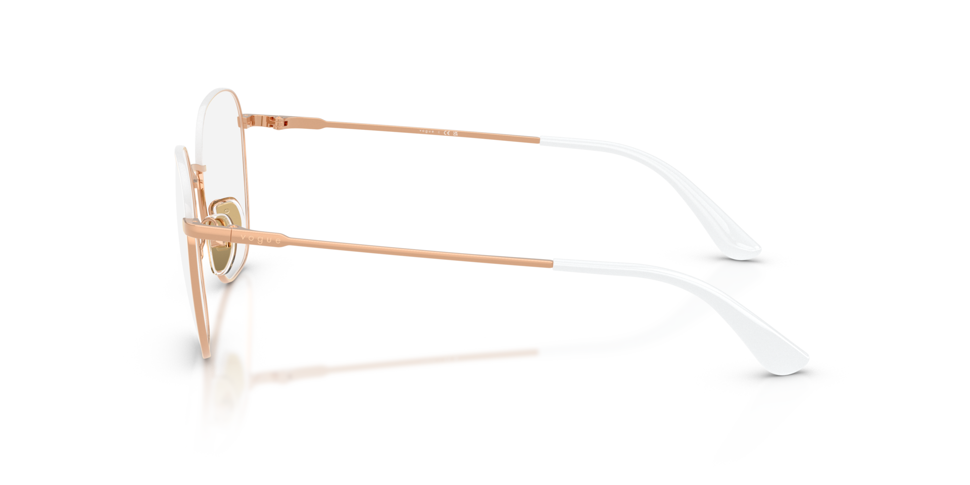 VO4178 White & Rose Gold MetaalEyeglass Frames van B24, Zijaanzicht