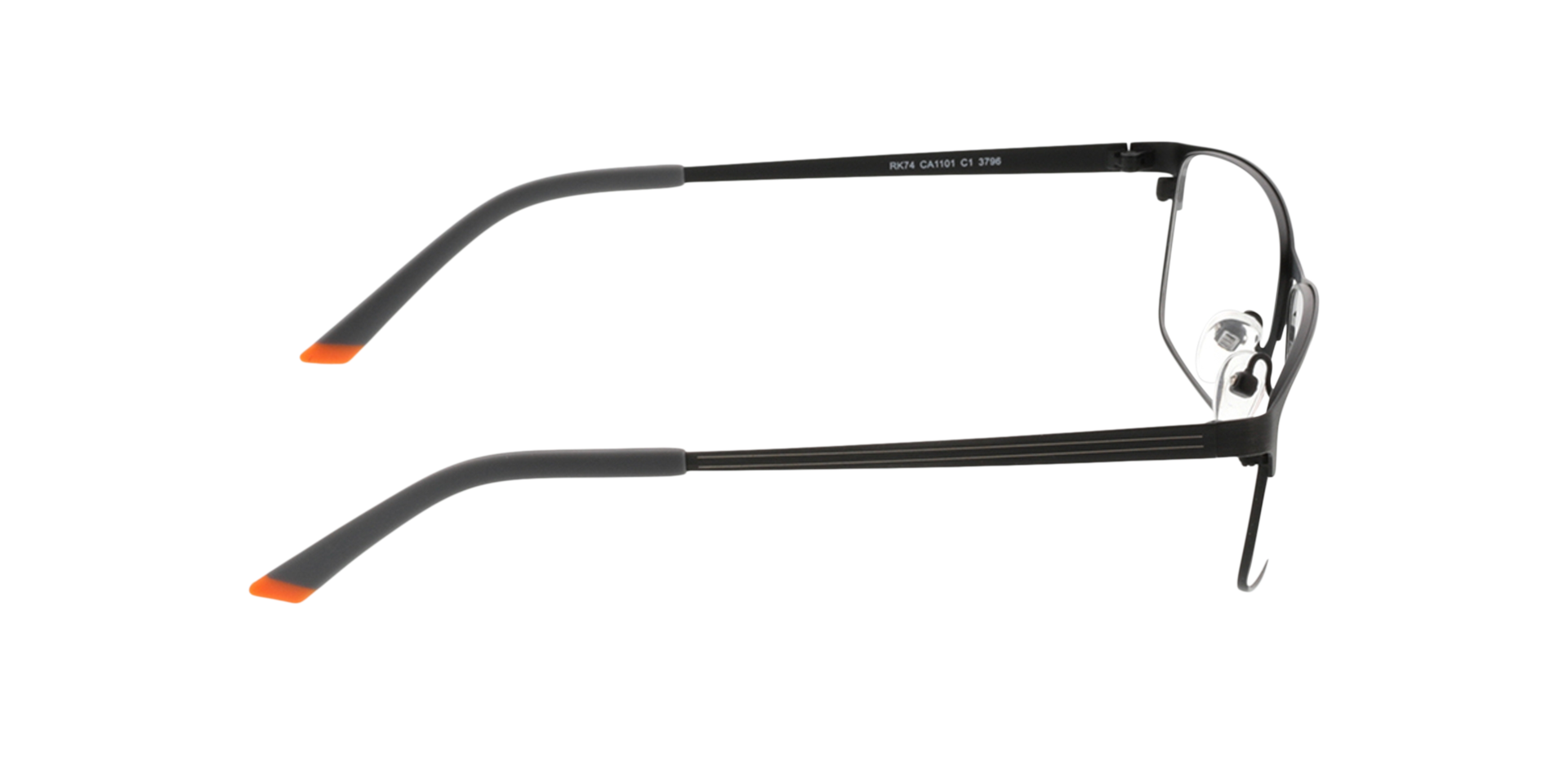 Turin Schwarz MetallEyeglass Frames von B24, Seitenansicht
