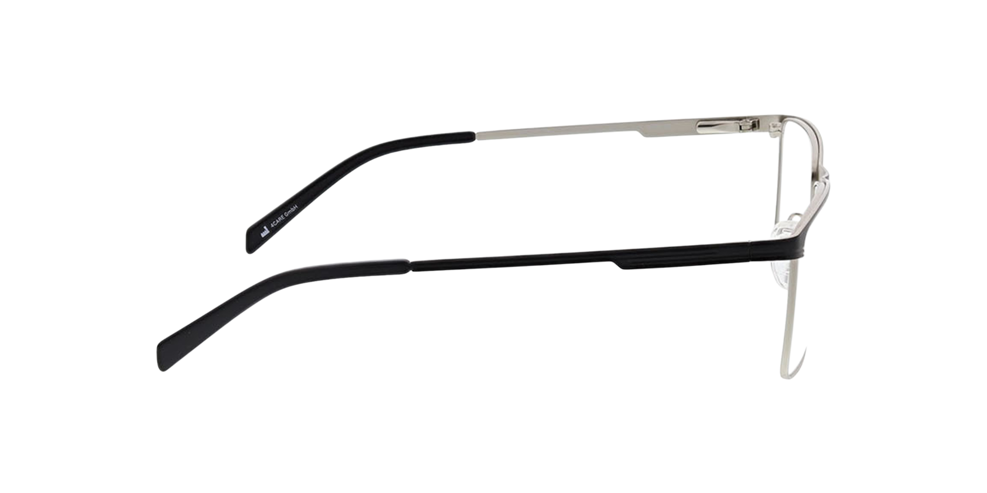 Stoke Matt Black  &  Satin Silver MetallEyeglass Frames von B24, Seitenansicht