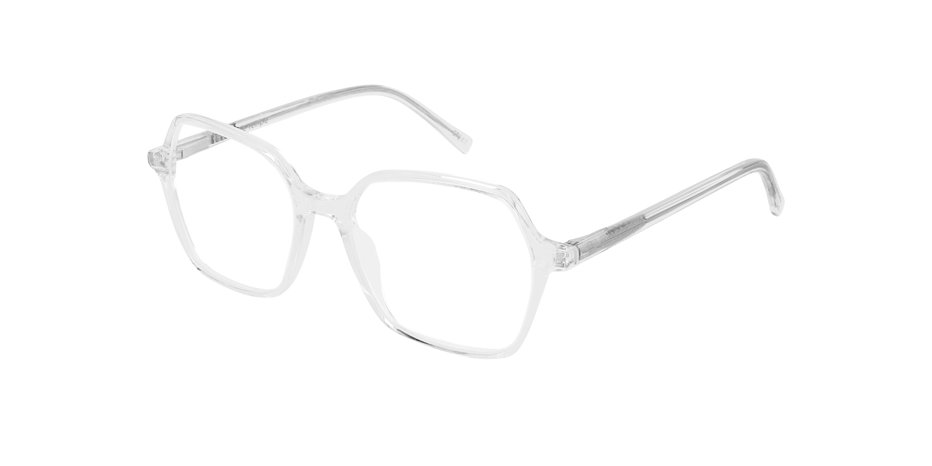 Dalya White Crystal AcetaatEyeglass Frames van B24, Hoekweergave