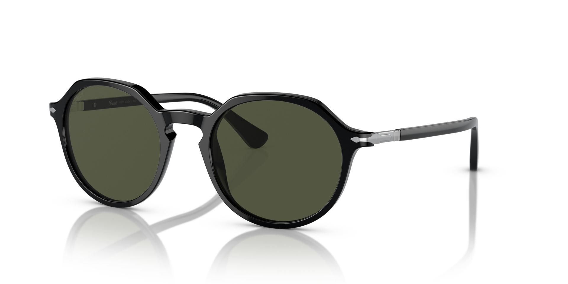 PO3255S Zwart AcetaatSunglass Frames van B24, Hoekweergave