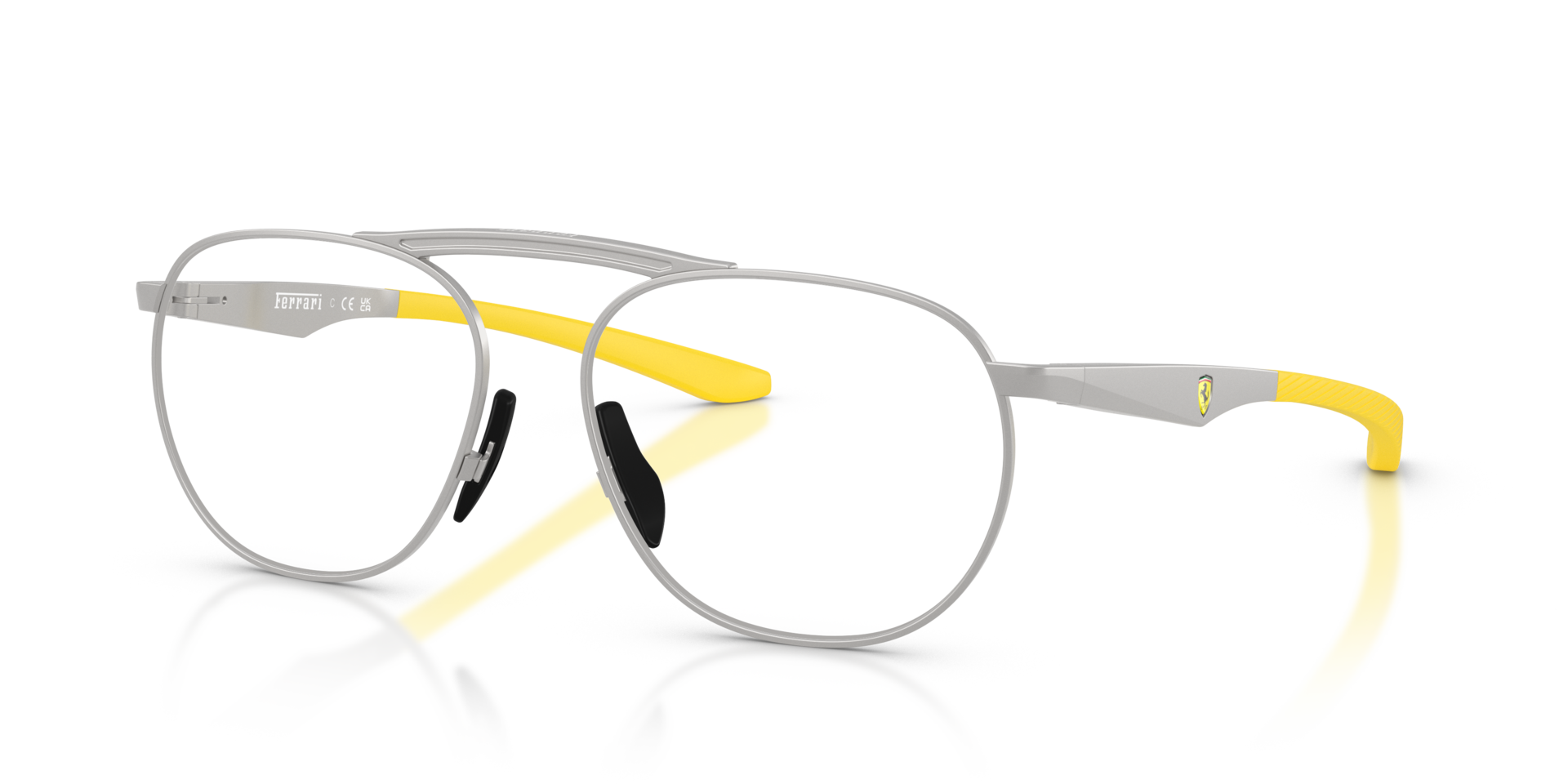 FZ7020 Silver Matte MetallEyeglass Frames von B24, Dreiviertelansicht