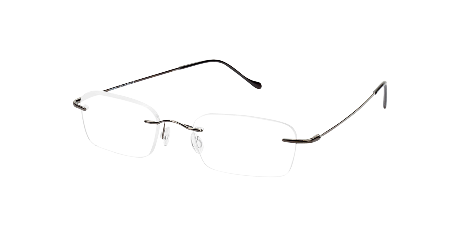 Bendigo Antraciet MetaalEyeglass Frames van B24, Hoekweergave