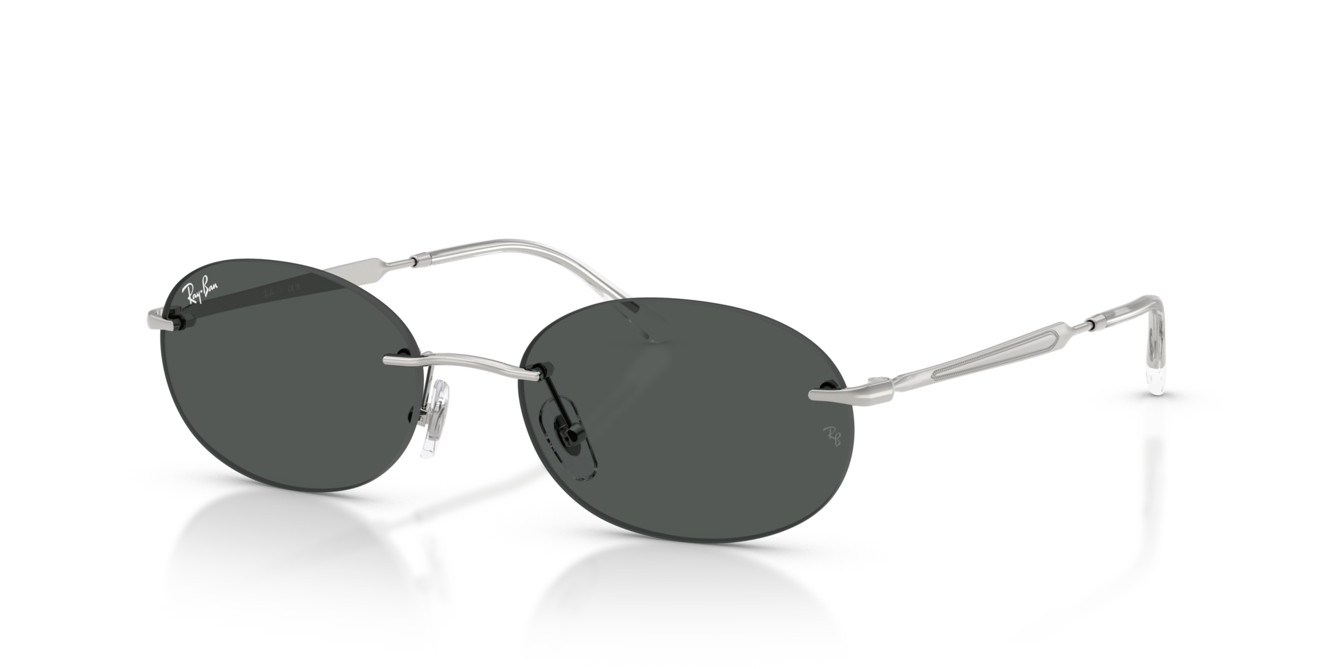 RB3767 Zilver MetaalSunglass Frames van B24, Hoekweergave