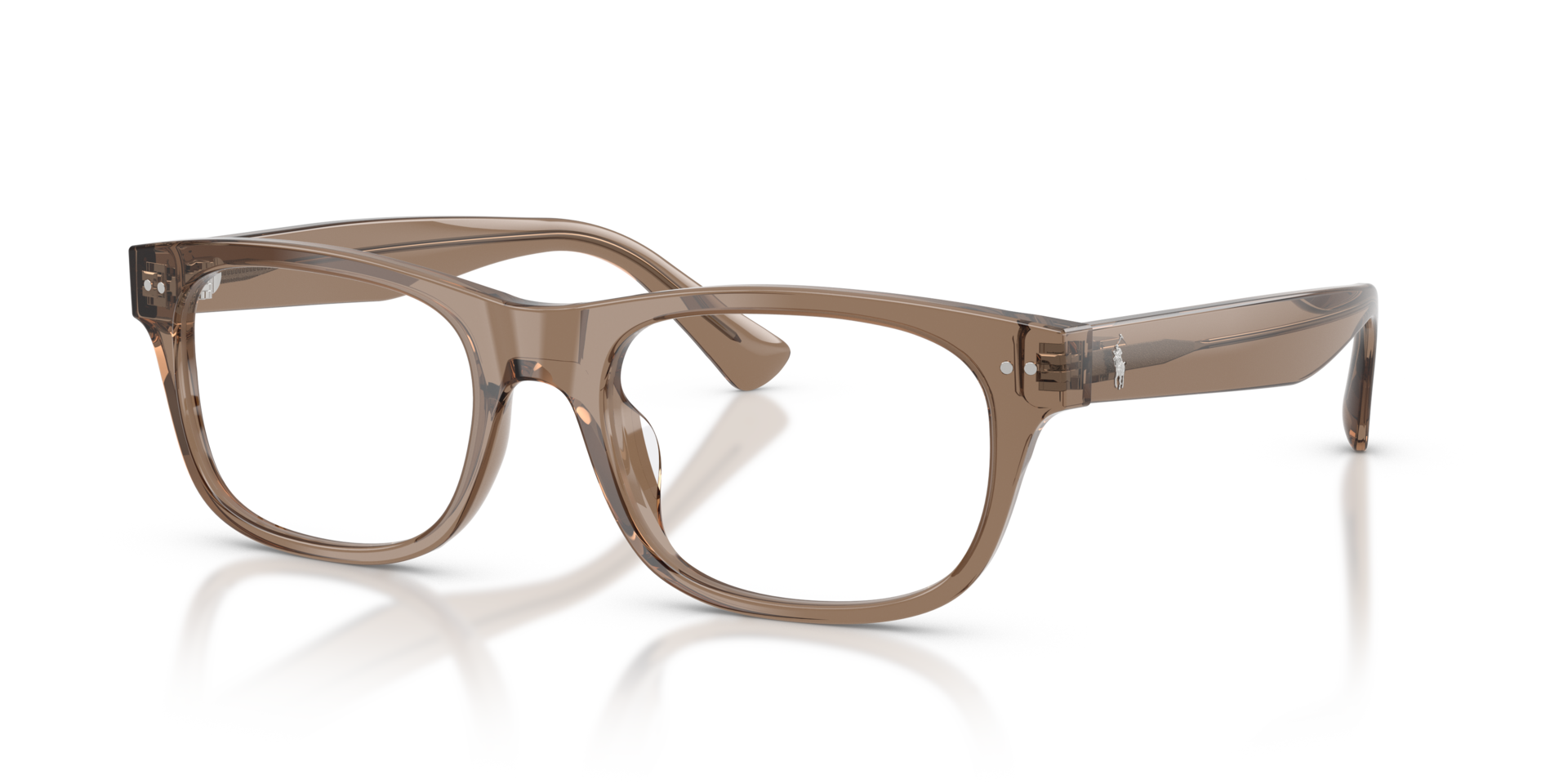 PH2317U Shiny Transparent Brown Taupe AcetatEyeglass Frames von B24, Dreiviertelansicht