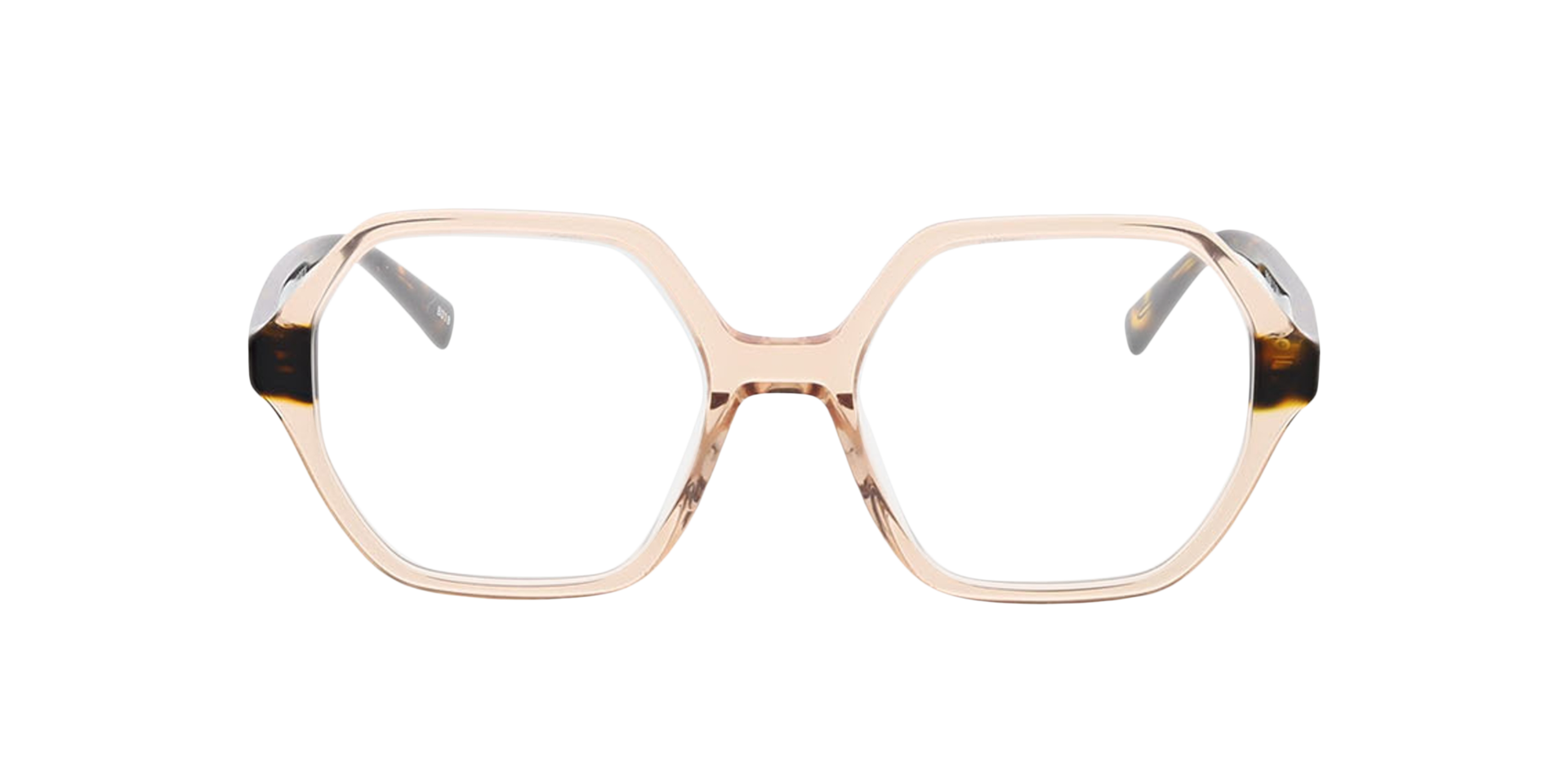 Molly Kristal roze  &  Havana AcetaatEyeglass Frames van B24, Vooraanzicht