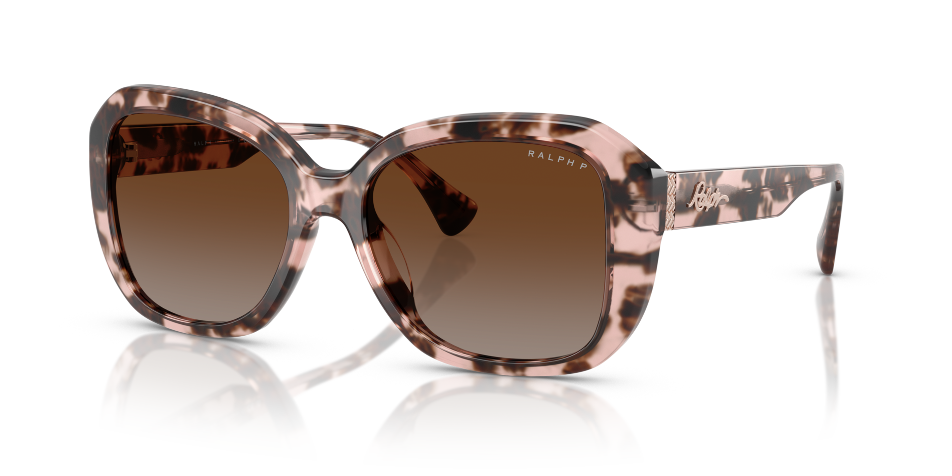 RA5321U Shiny Rose Havana AcetatSunglass Frames von B24, Dreiviertelansicht