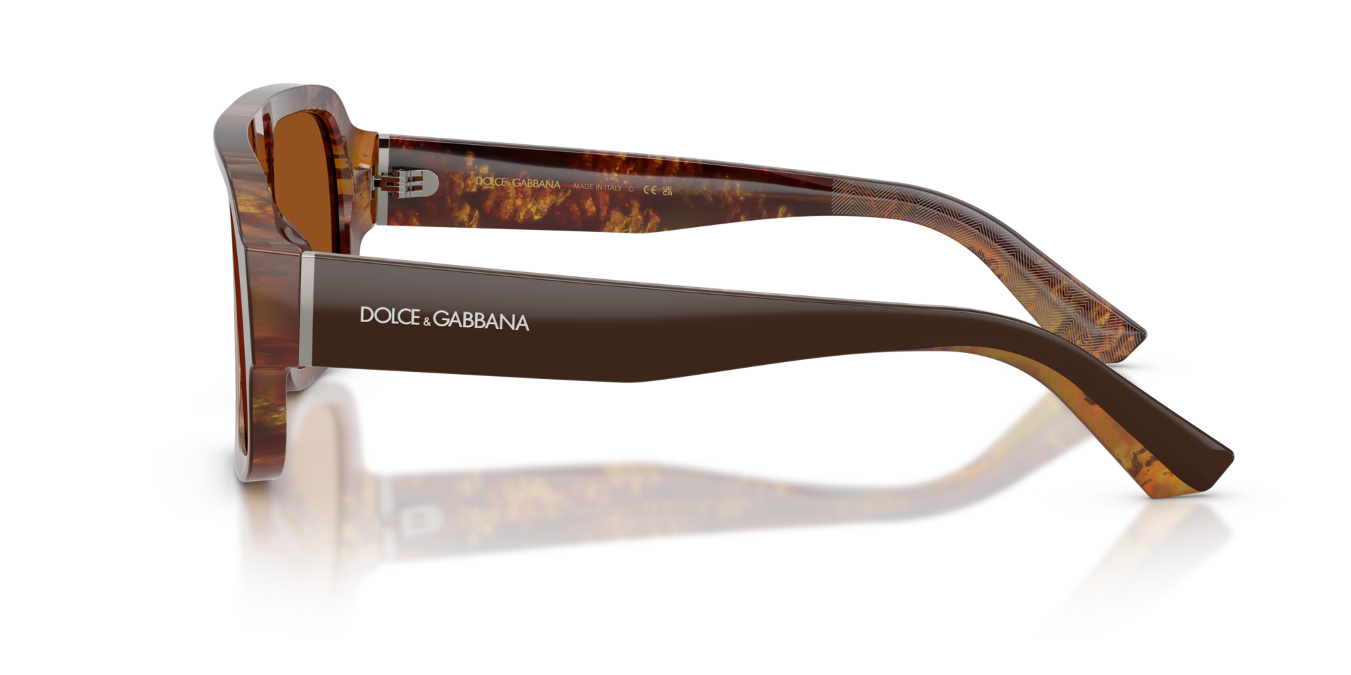 DG4516 Top Brown & Pearl Gold & Brown AcetatSunglass Frames von B24, Seitenansicht